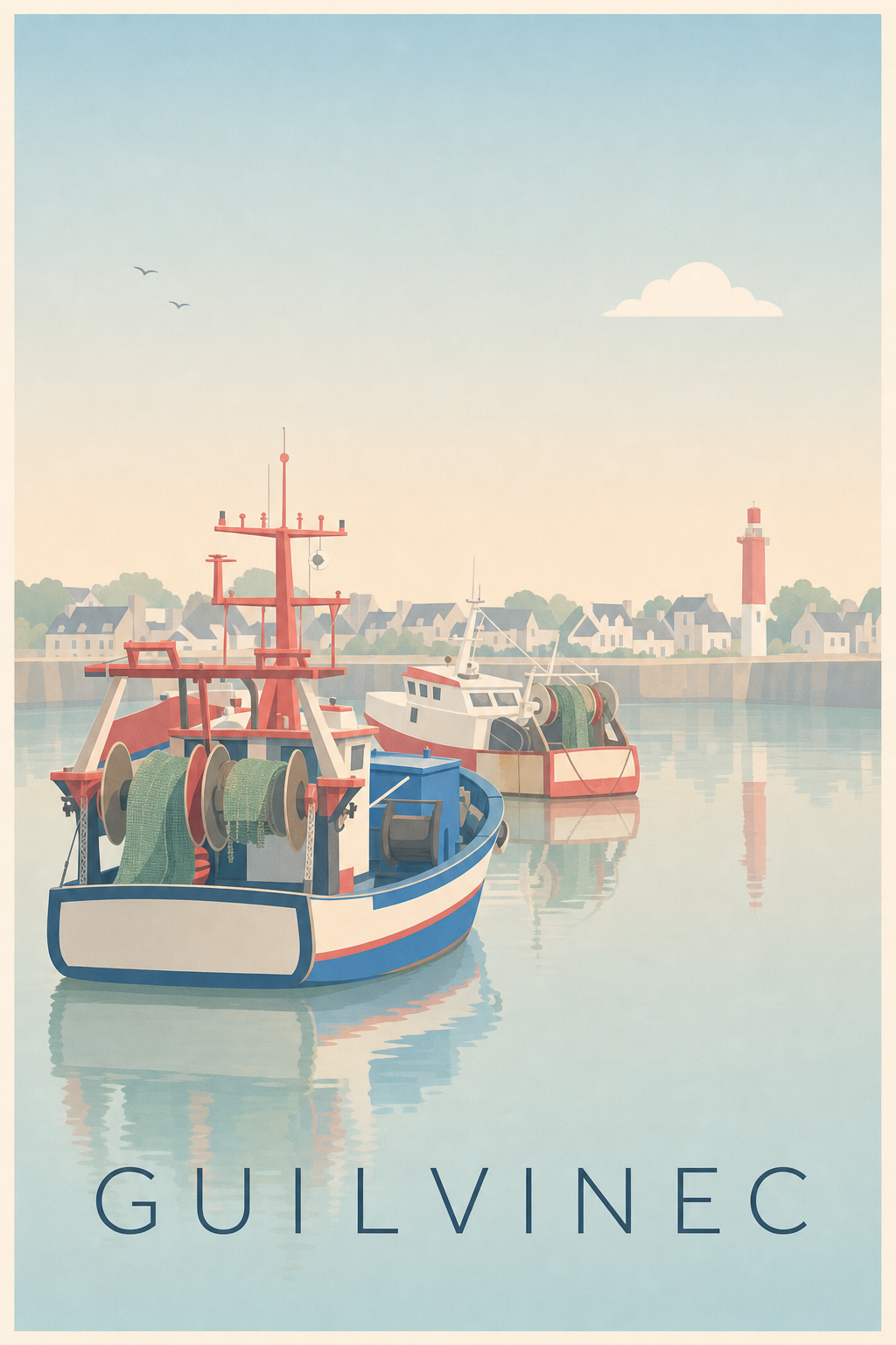 Affiche du Guilvinec, poster chalutiers bretons