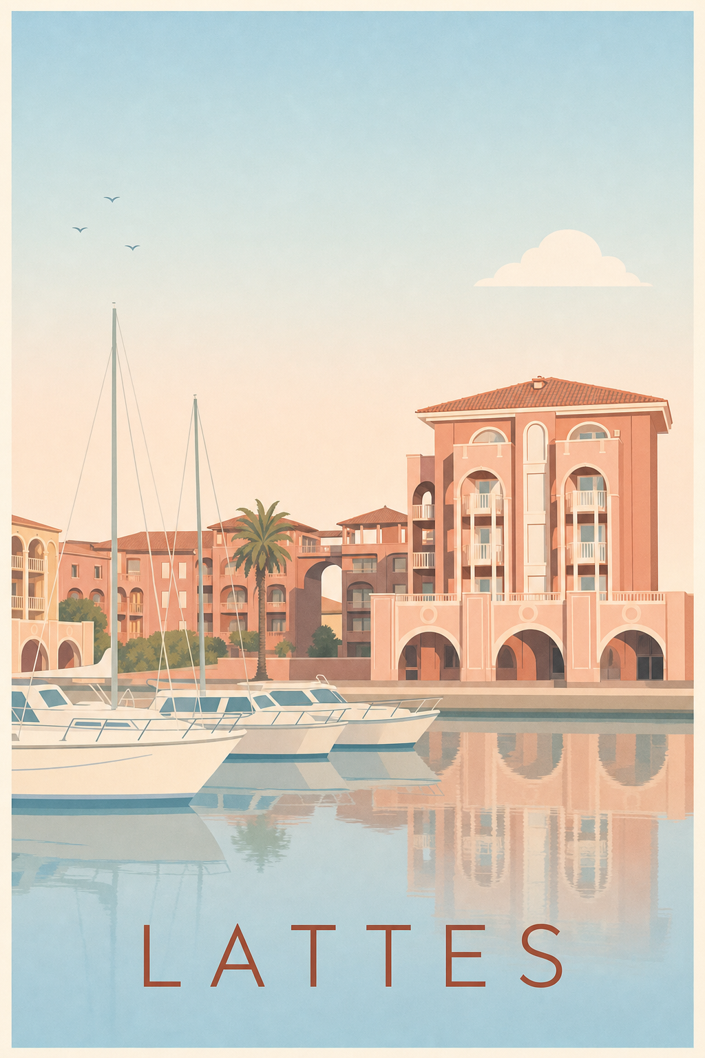 Affiche de Lattes, poster Port Ariane