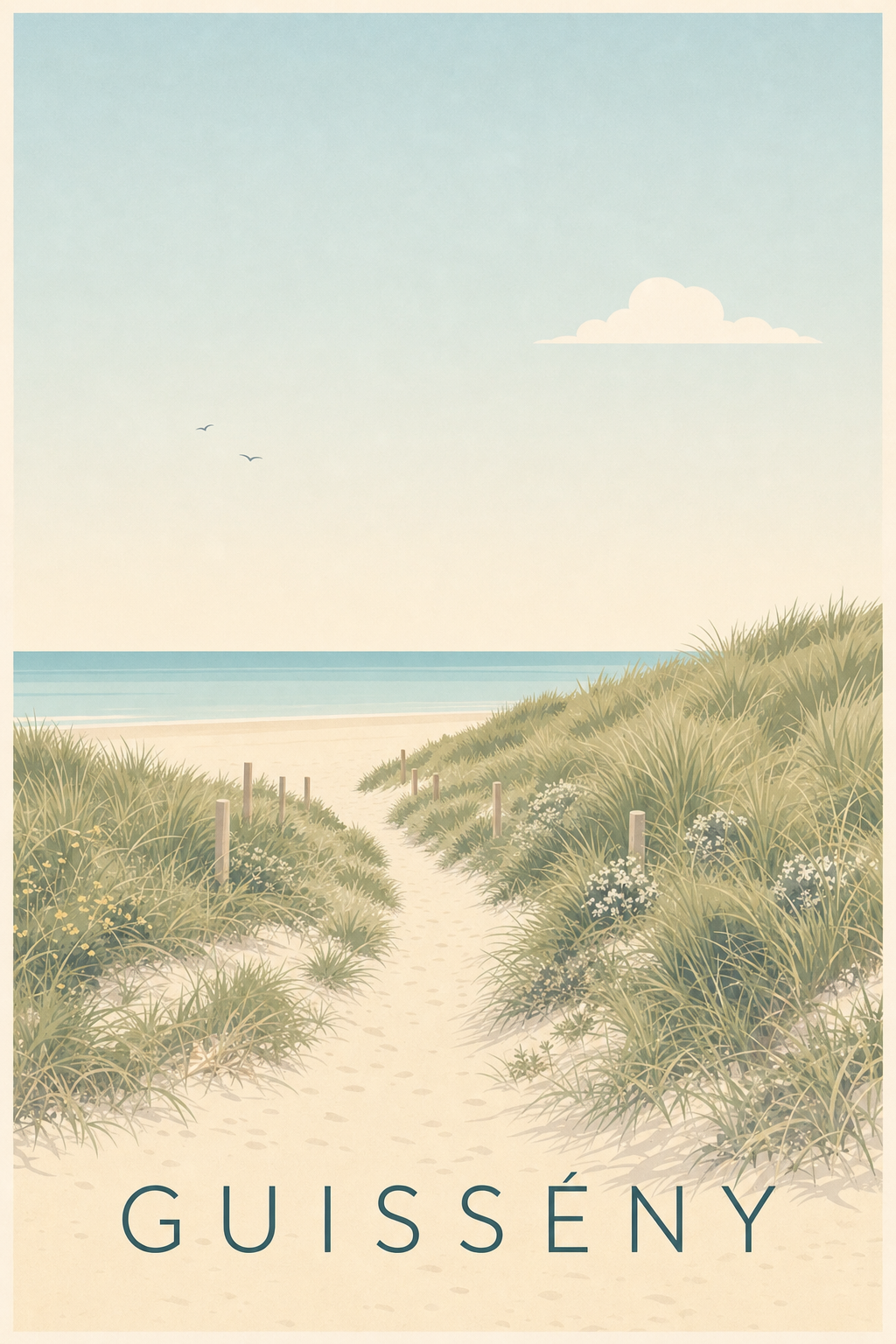 Affiche de Guissény, poster sentier des dunes