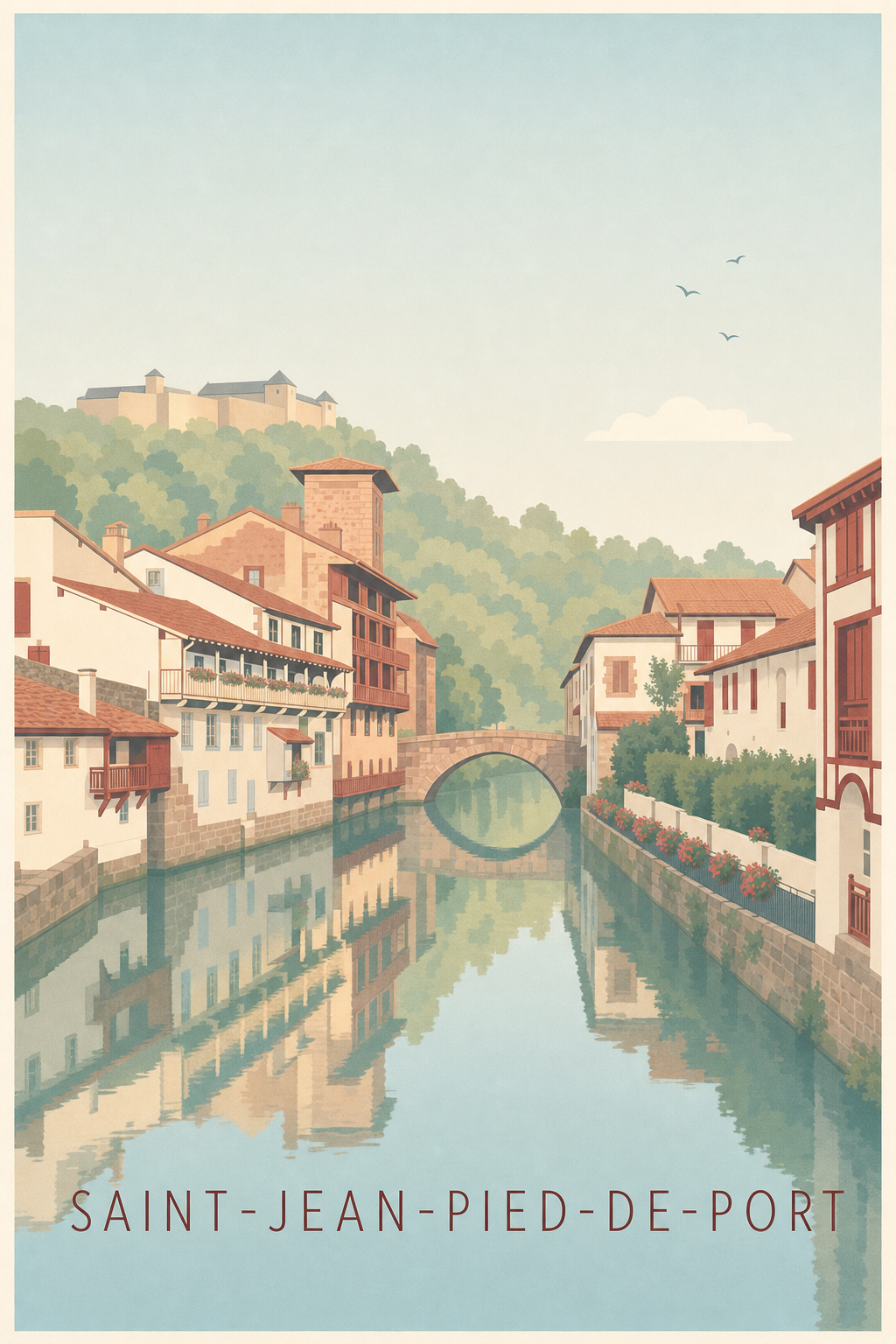 Affiche Saint-Jean-Pied-de-Port, poster Citadelle