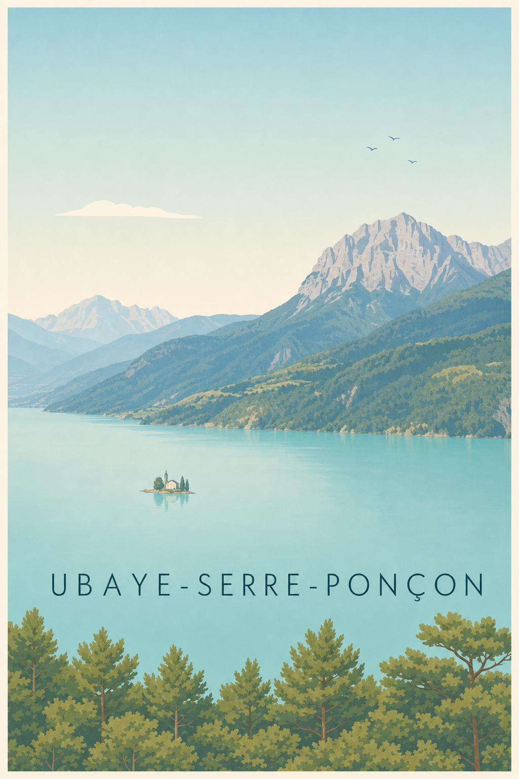 Affiche d'Ubaye-Serre-Ponçon, poster chapelle Saint-Michel