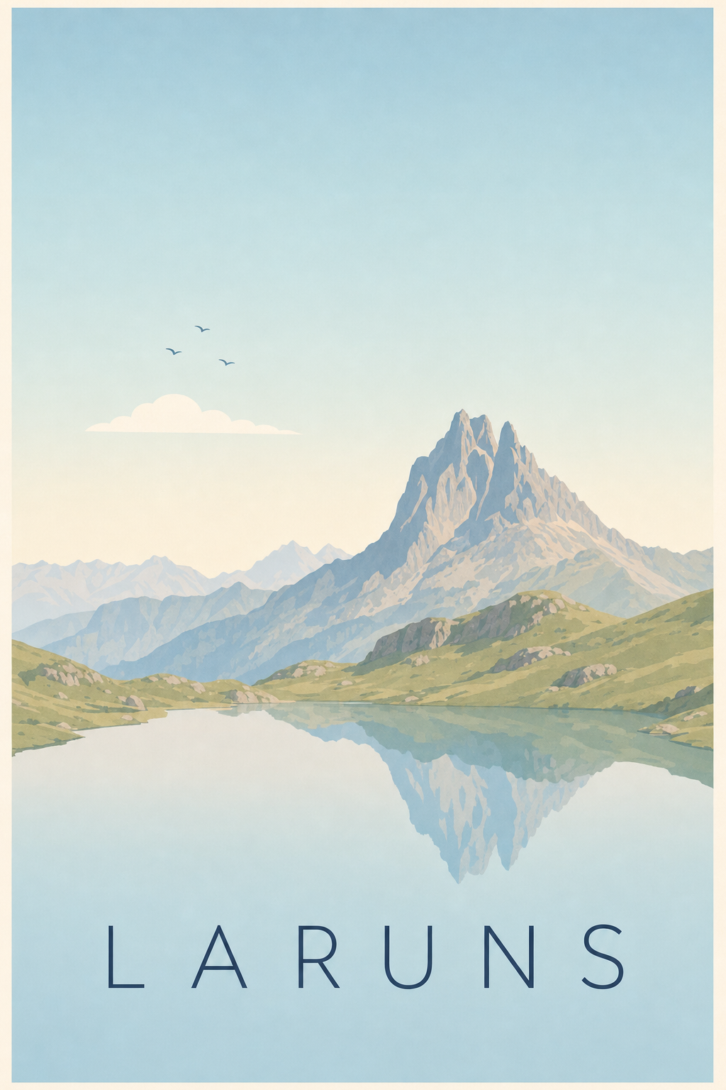 Affiche de Laruns, poster Pic du Midi d'Ossau