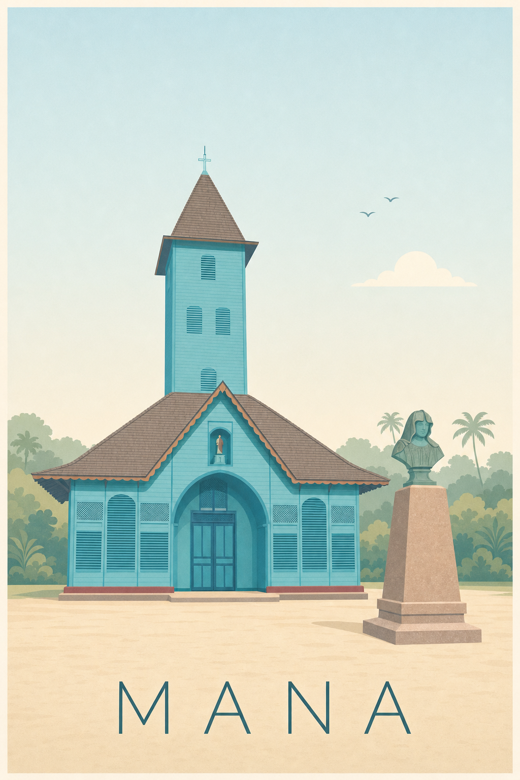 Affiche de Mana, maisons traditionnelles de Guyane