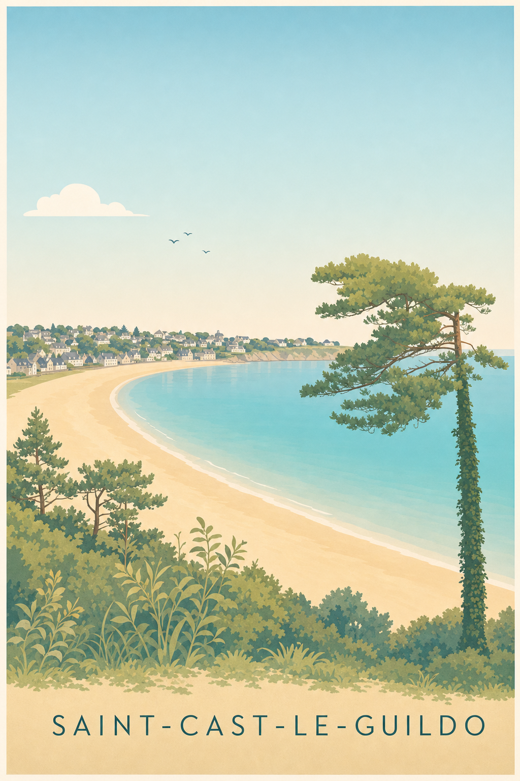 Affiche Saint-Cast-le-Guildo, poster bord de mer