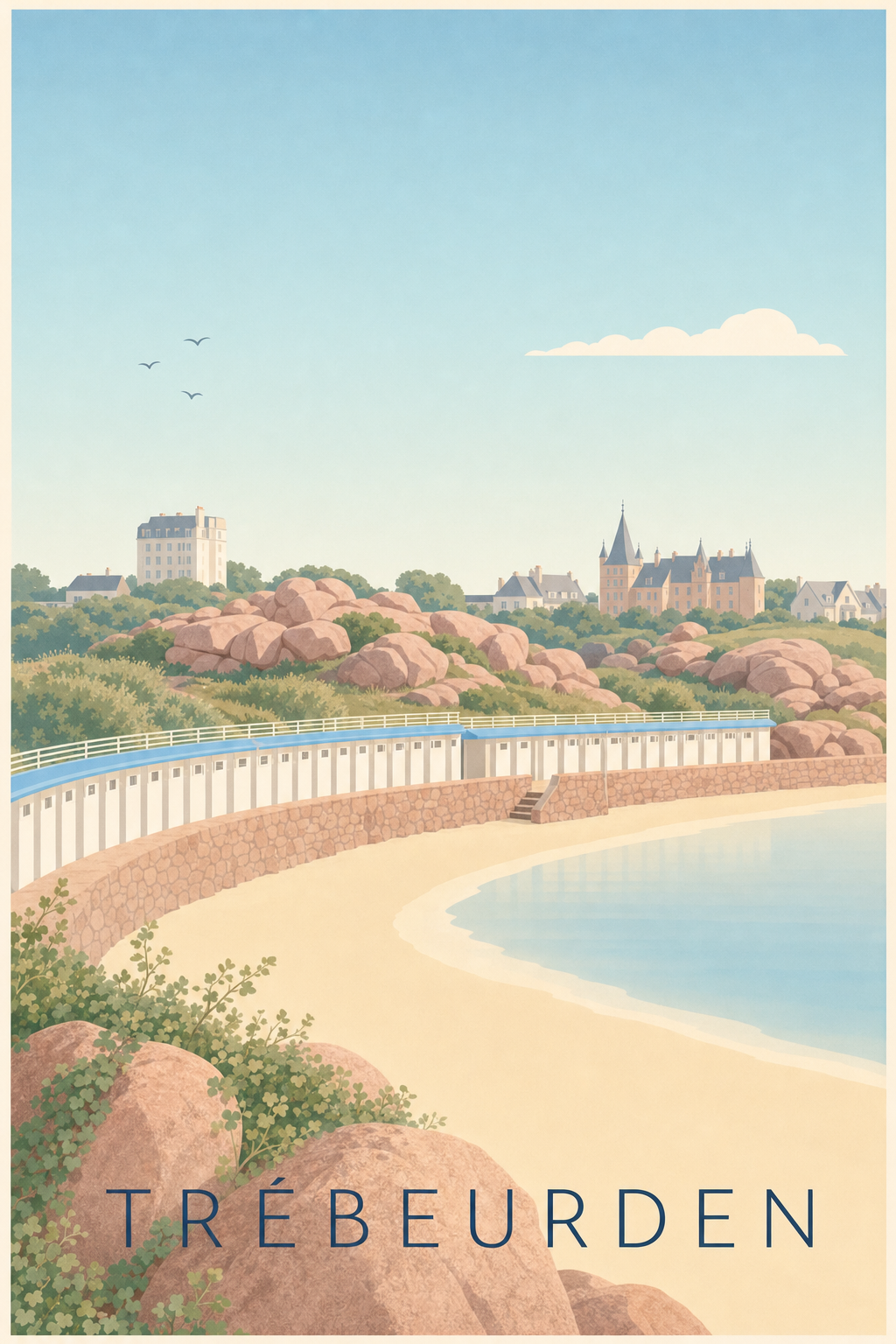 Affiche de Trébeurden, poster de la plage de Tresmeur