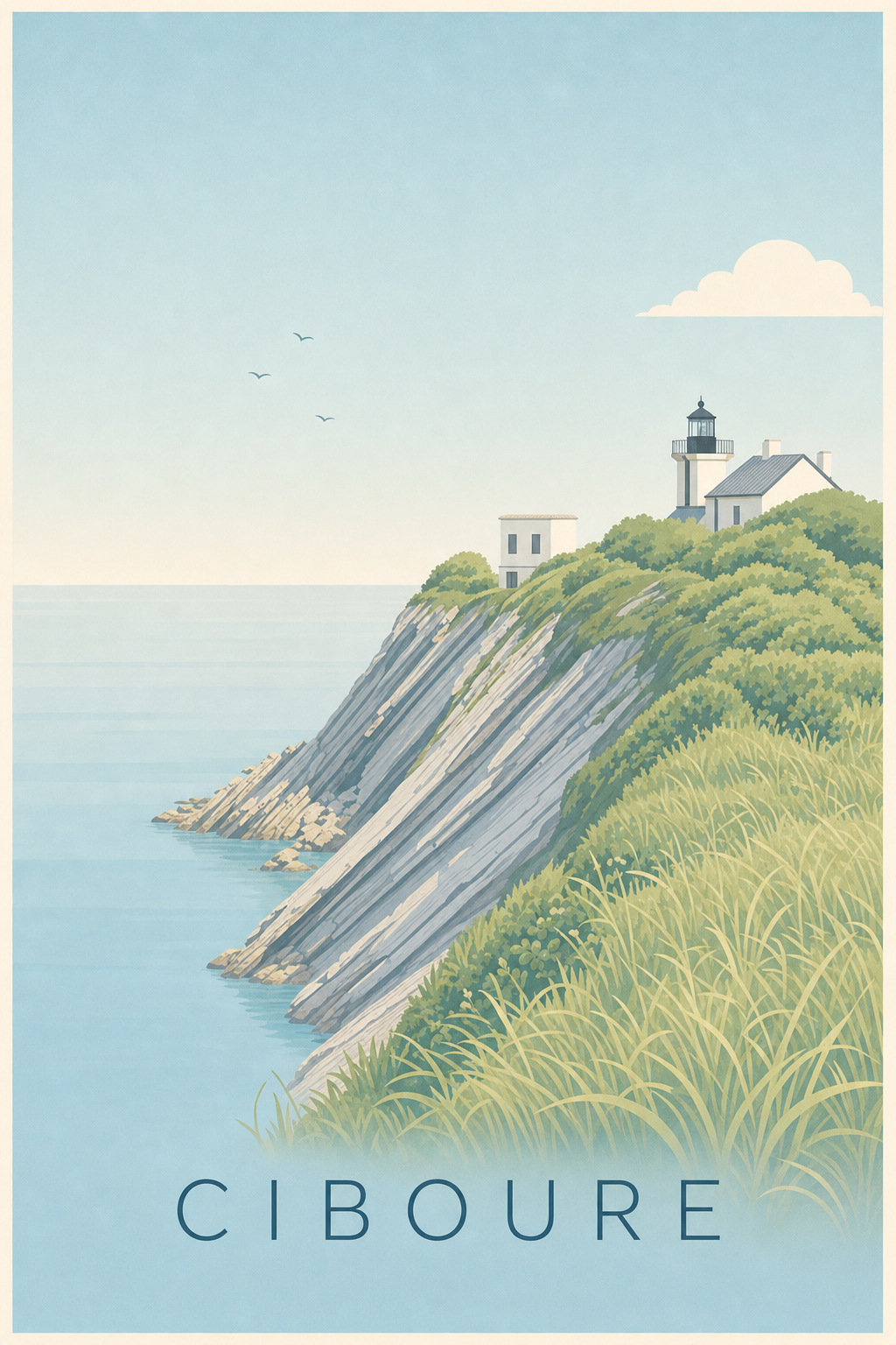 Affiche de Ciboure, poster phare de Socoa