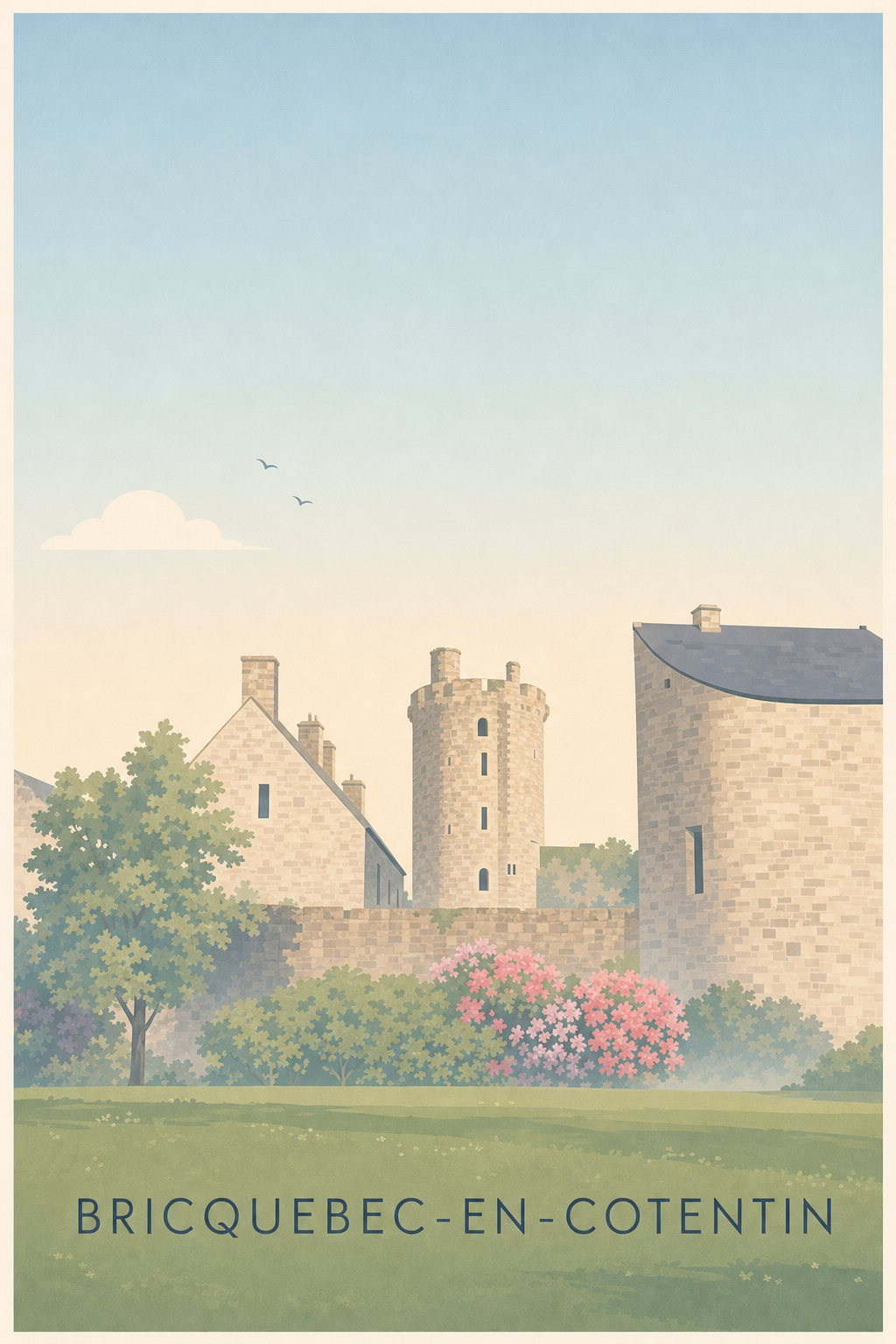 Poster de Bricquebec-en-Cotentin, affiche château