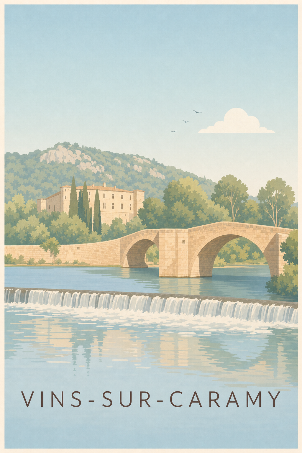 Affiche de Vins-sur-Caramy, poster château provençal
