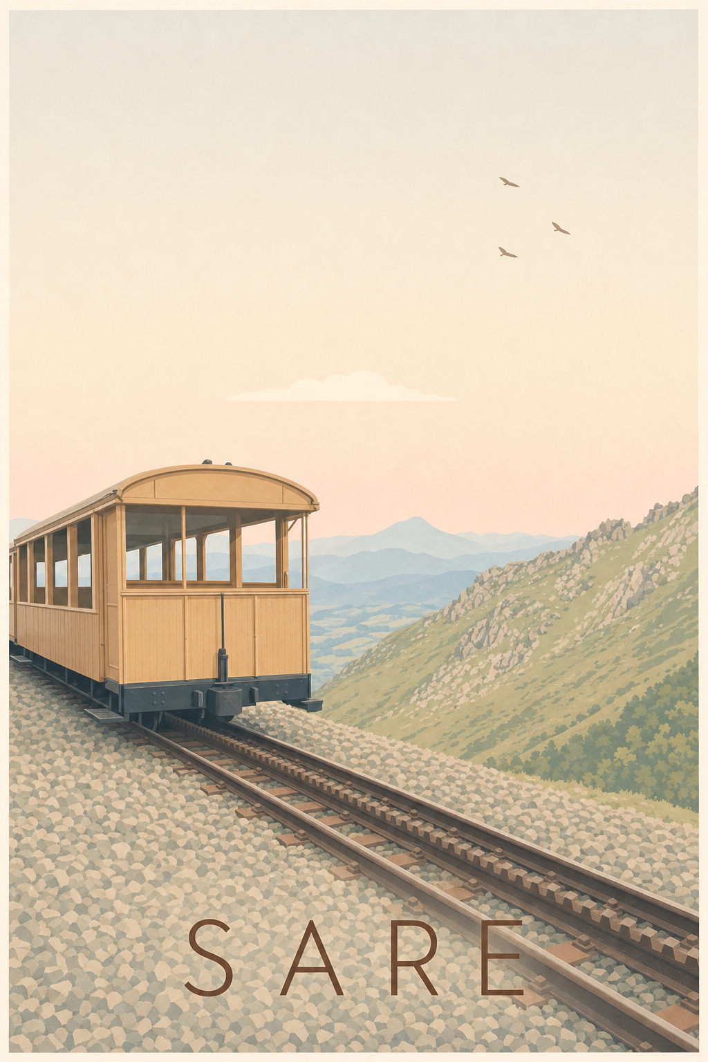Affiche de Sare, Petit Train de la Rhune