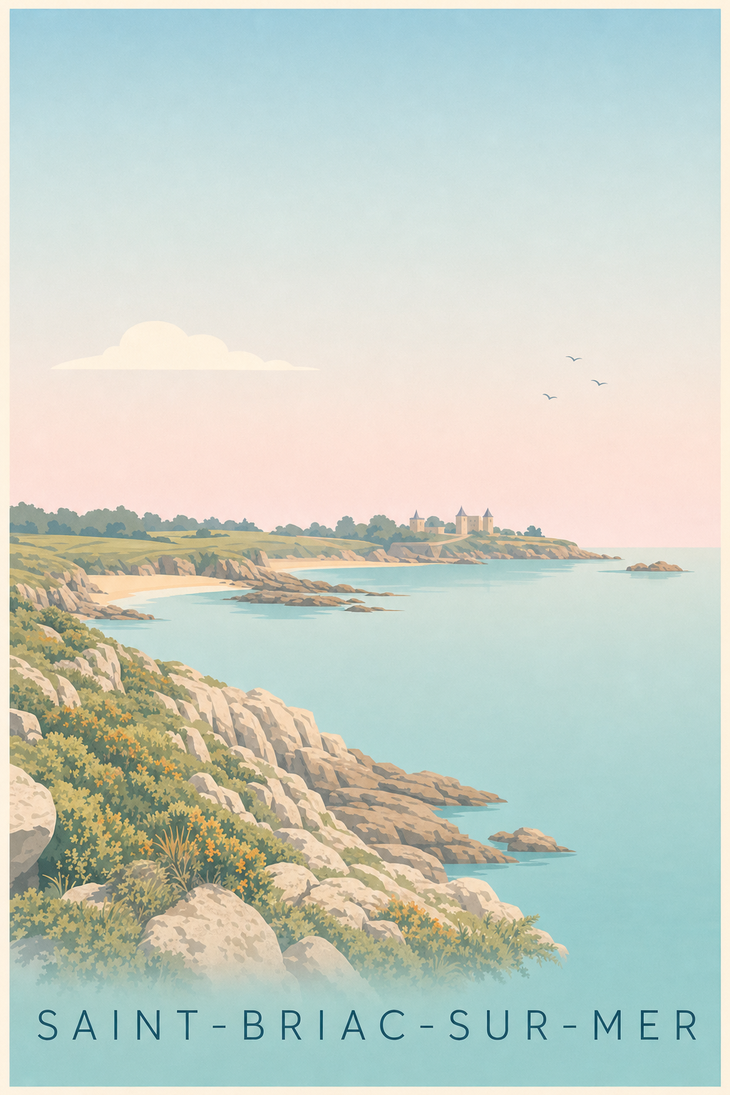 Affiche Saint-Briac-sur-Mer, poster château du Nessay