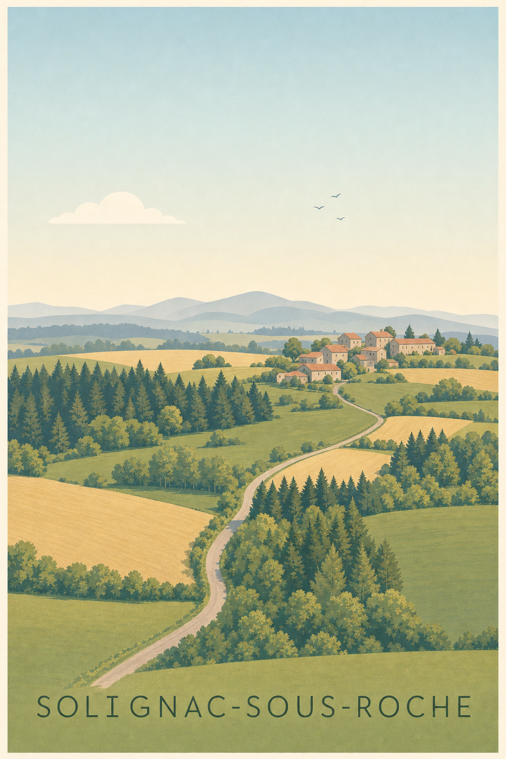 Affiche de Solignac-sous-Roche, poster de village