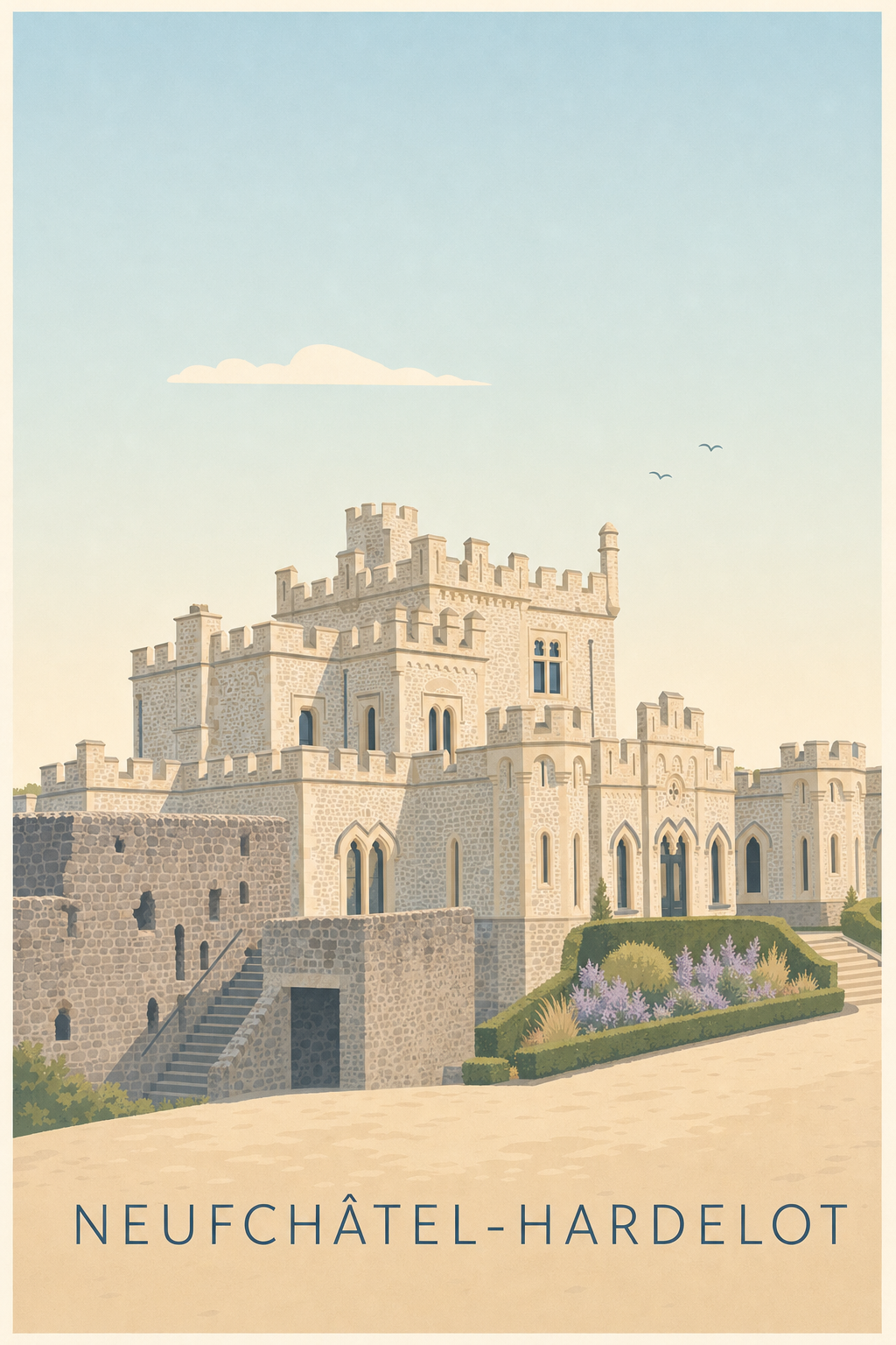 Affiche de Neufchâtel-Hardelot, poster du château