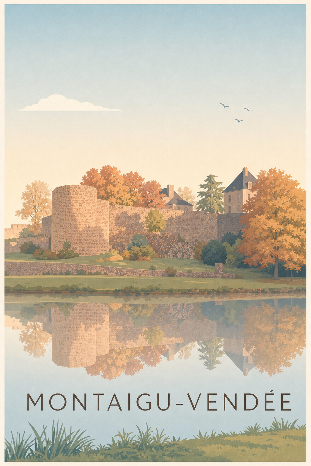 Affiche de Montaigu-Vendée, les remparts du château
