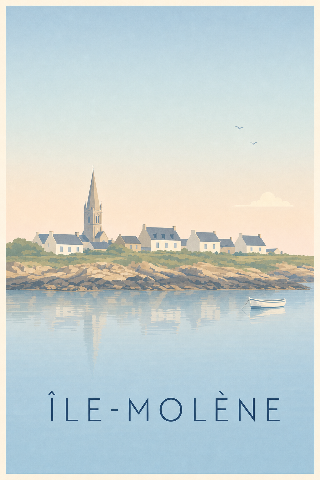 Affiche d'Île-Molène, poster village du Finistère