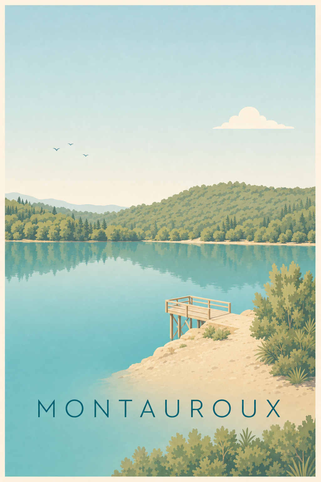 Affiche de Montauroux, poster Lac de Saint-Cassien