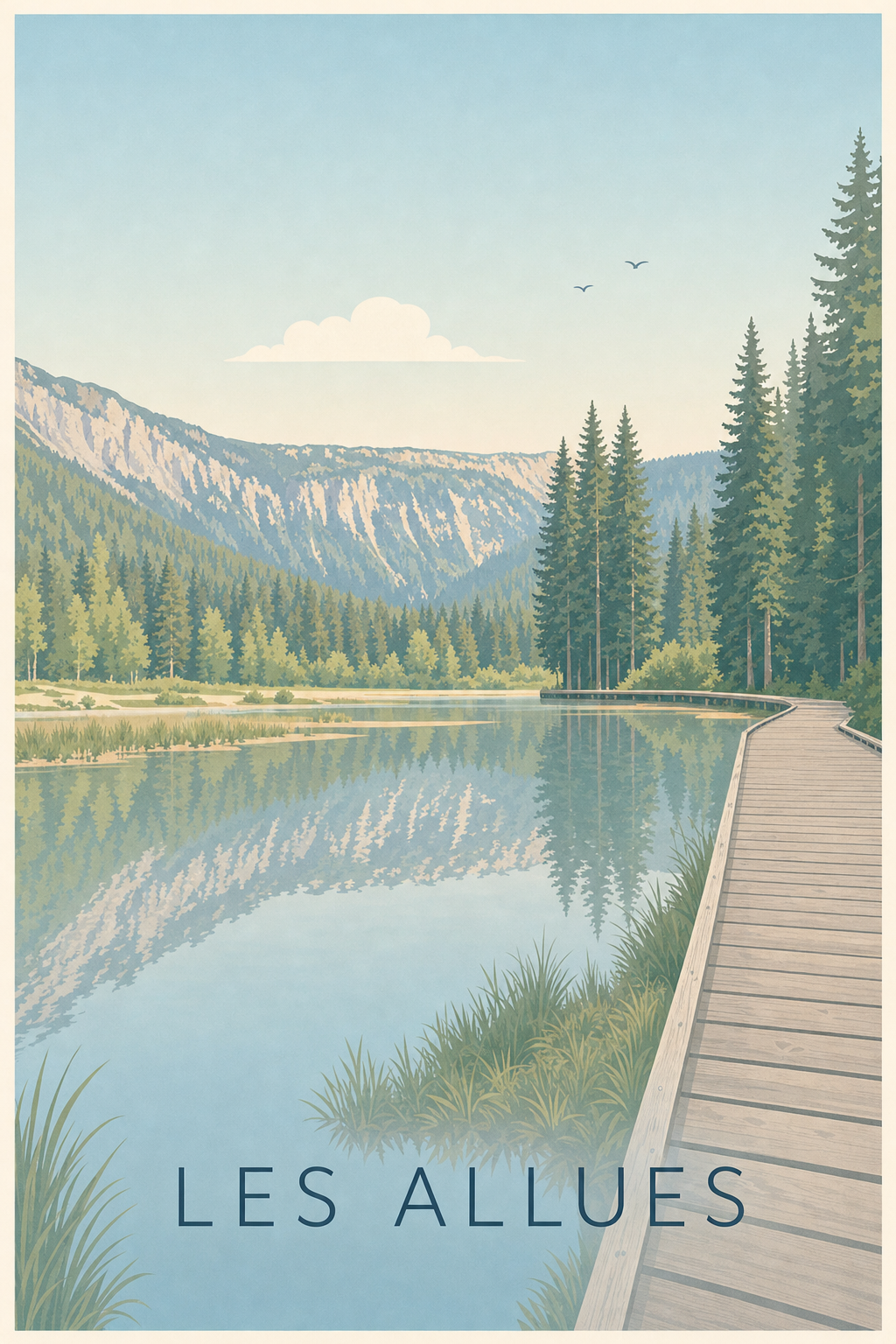 Affiche des Allues, poster lac de la Rosière