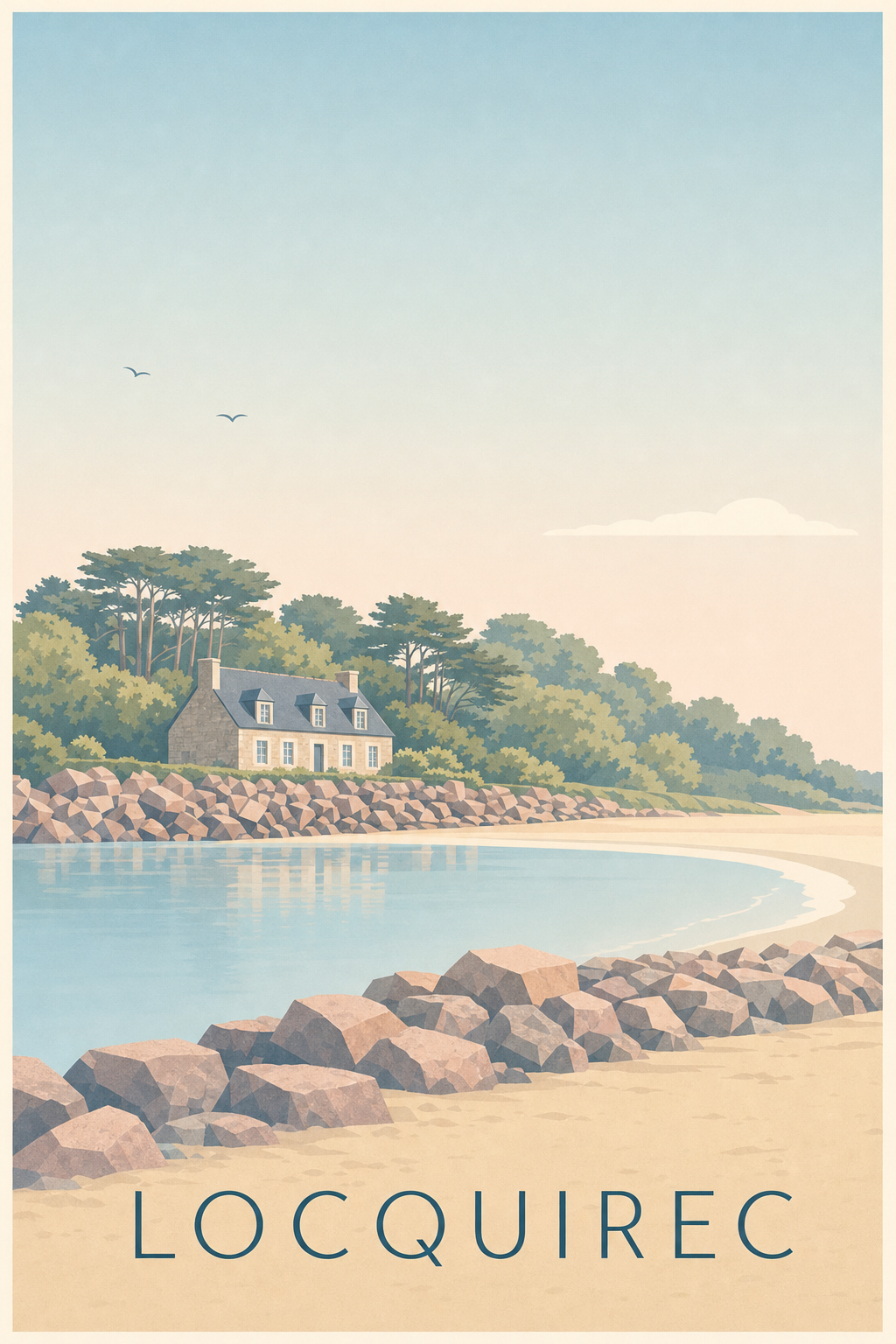 Affiche de Locquirec, poster bord de mer
