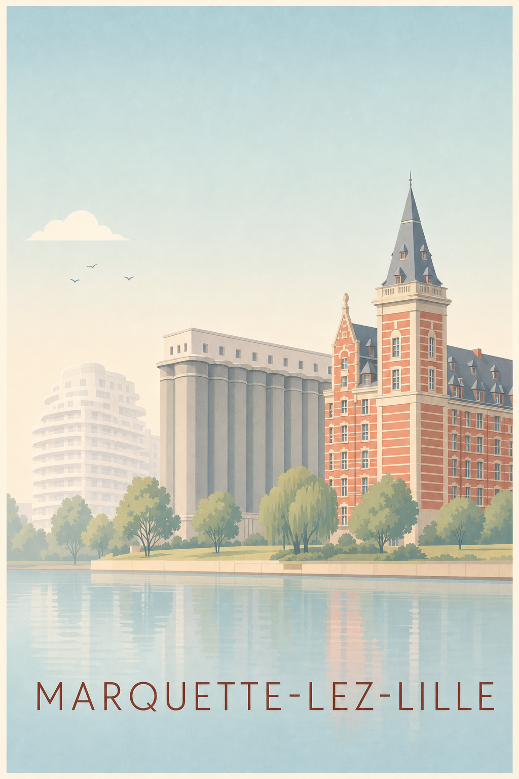 Affiche de Marquette-lez-Lille, poster Grands Moulins