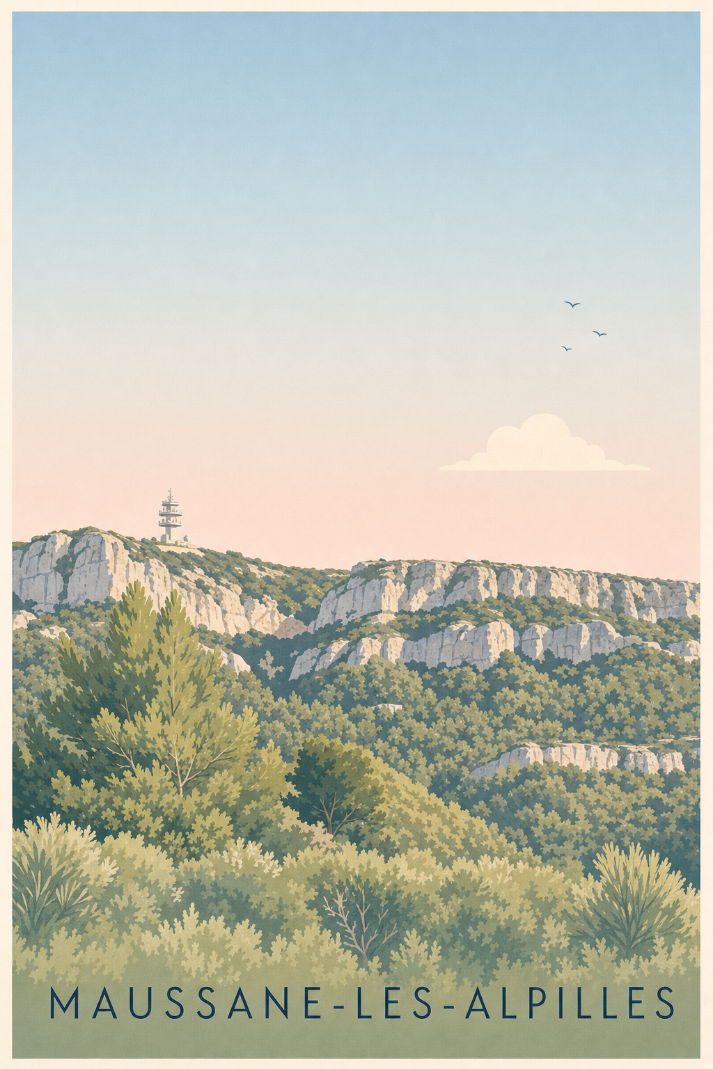 Affiche de Maussane-les-Alpilles, poster falaises