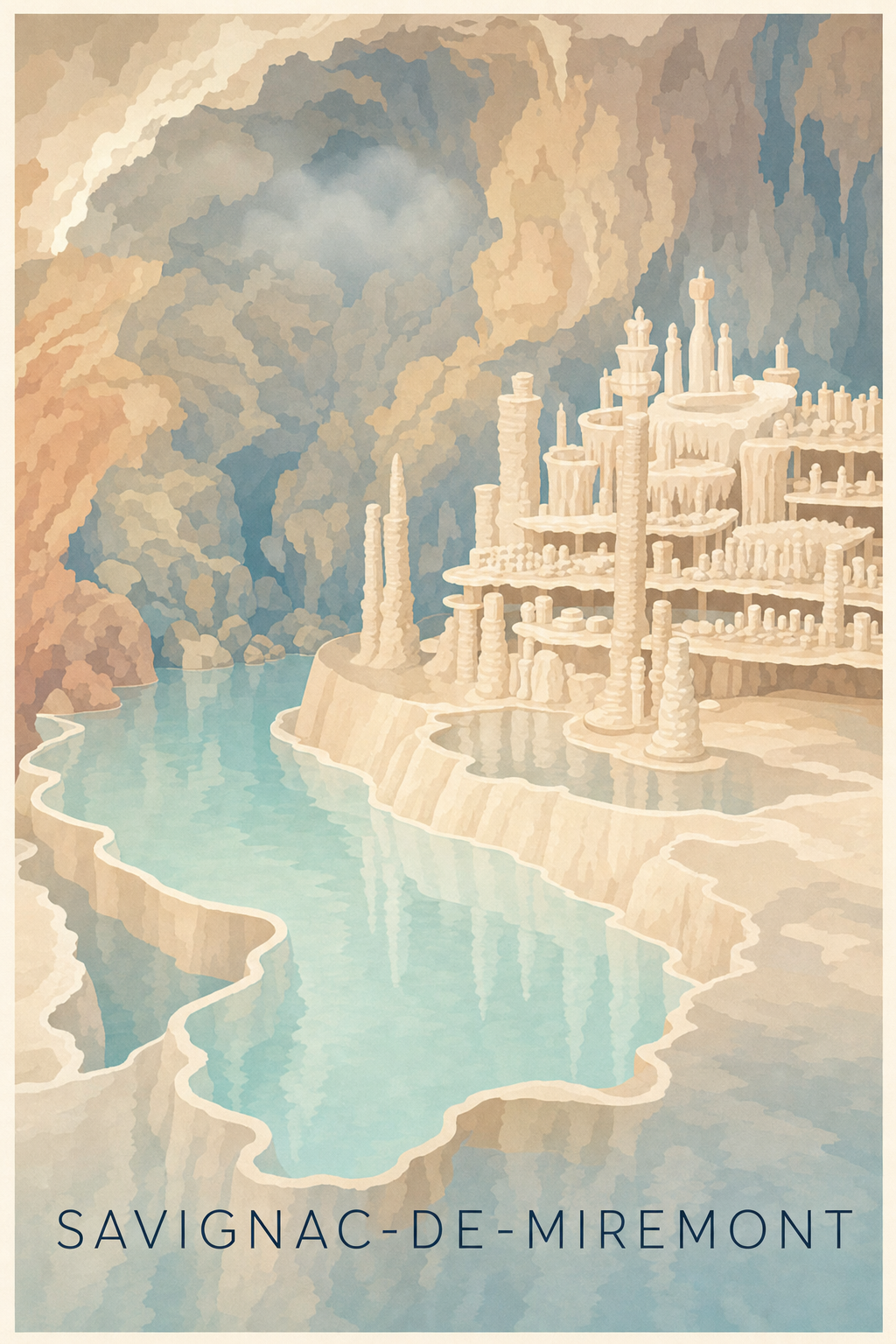 Affiche de Savignac-de-Miremont, poster stalactites