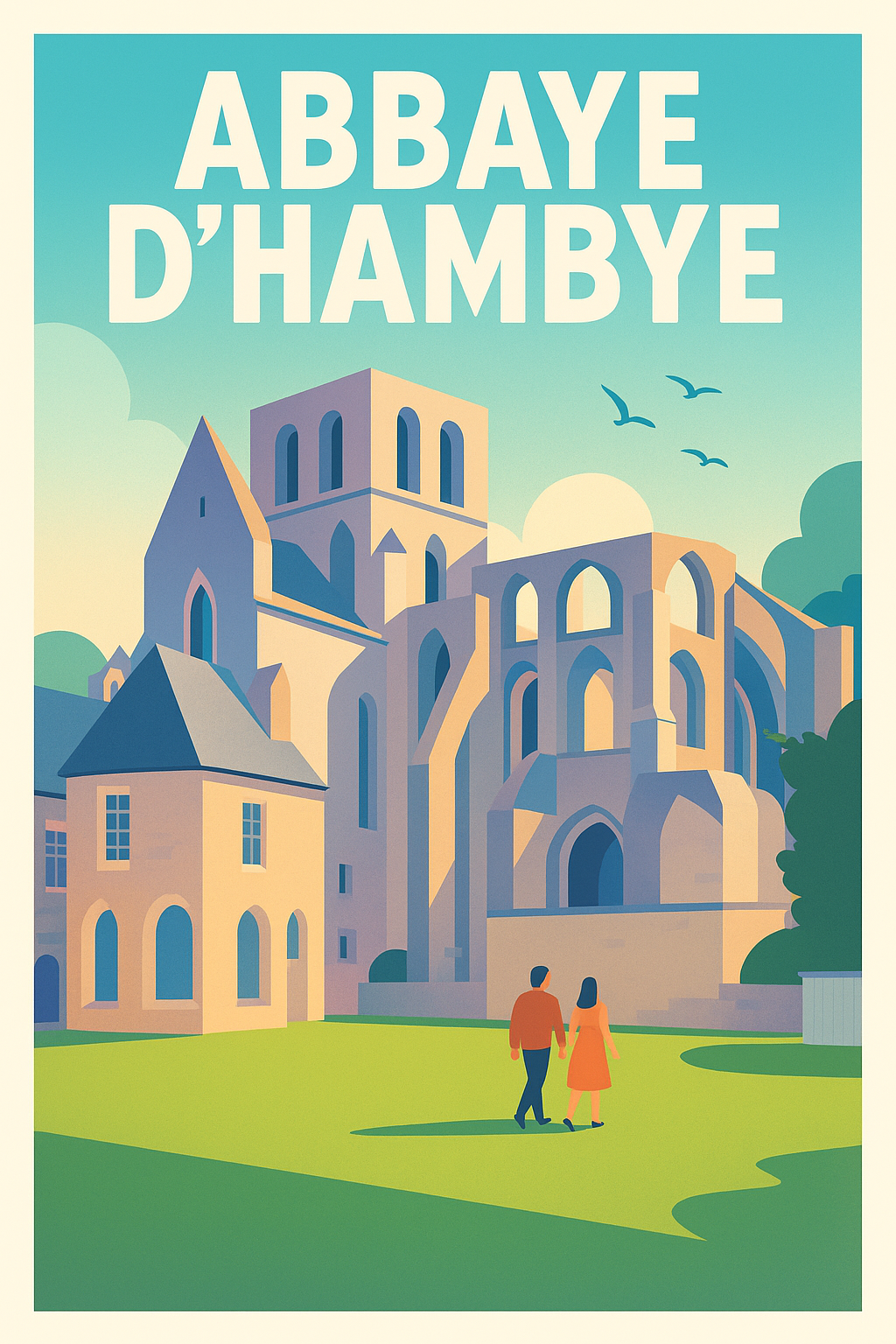Affiche de Abbaye d'Hambye - Sérénité et architecture médiévale au cœur de la Normandie