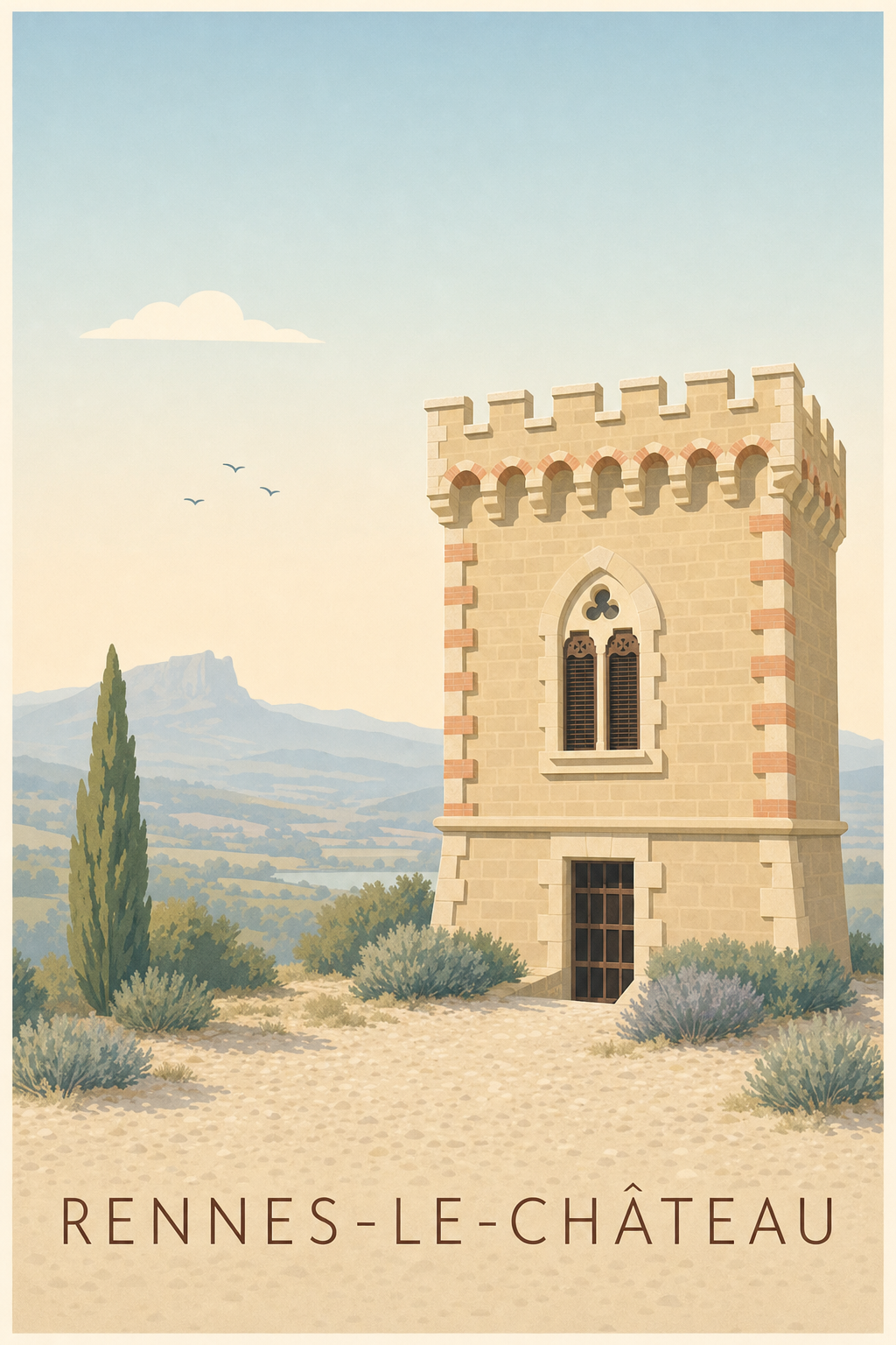 Affiche de Rennes-le-Château, poster de la Tour Magdala