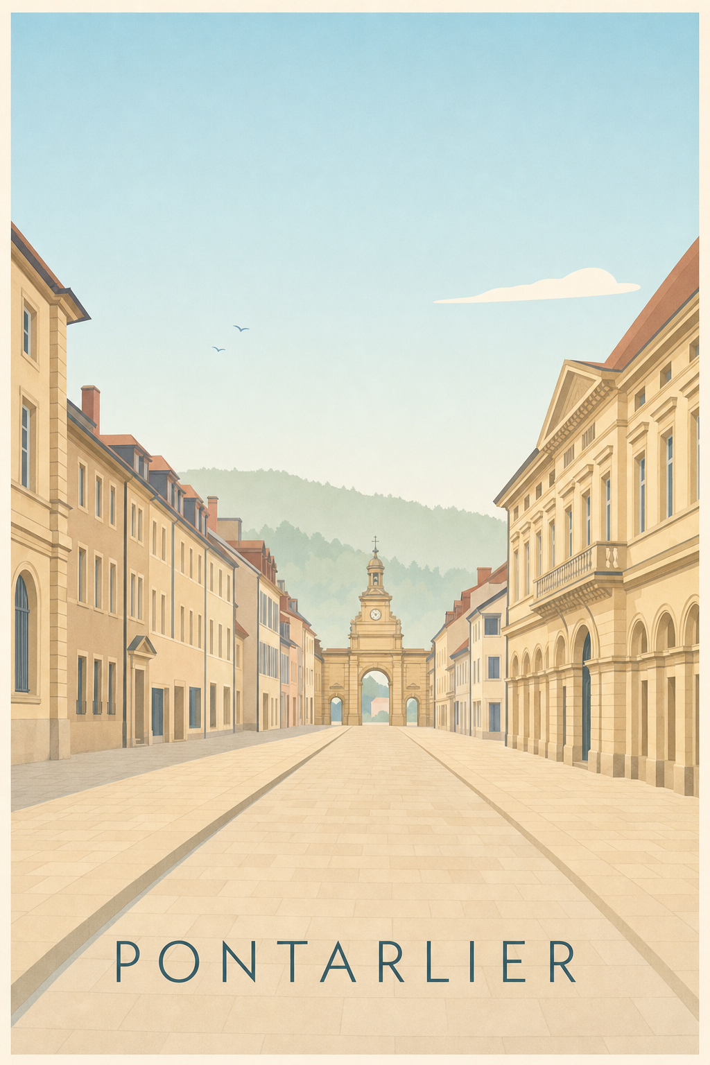 Affiche de Pontarlier, poster la Porte Saint Pierre