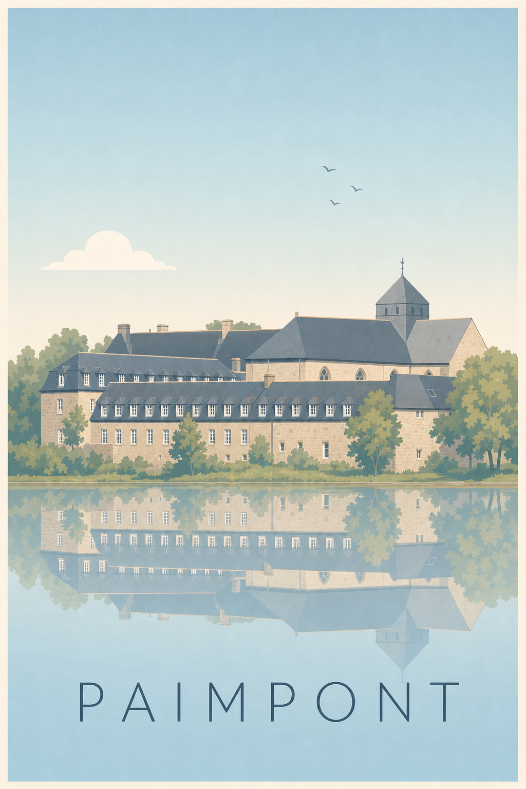 Affiche de Paimpont, poster de l'abbaye