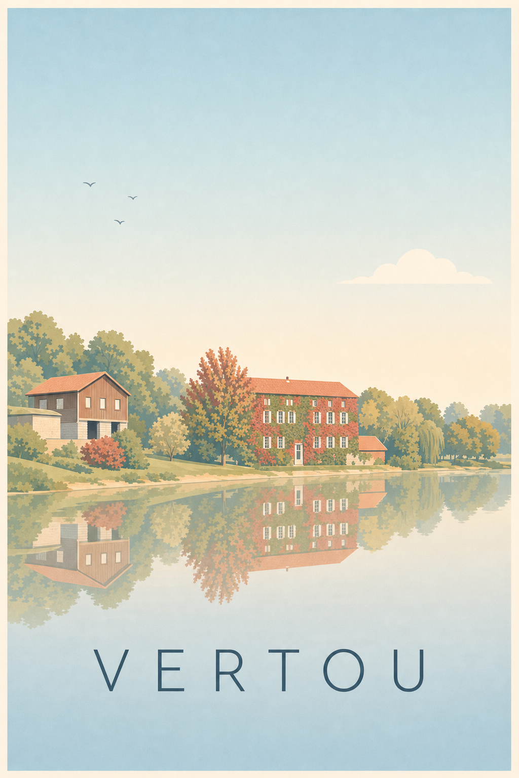 Poster de Vertou, affiche Moulin Gauthier