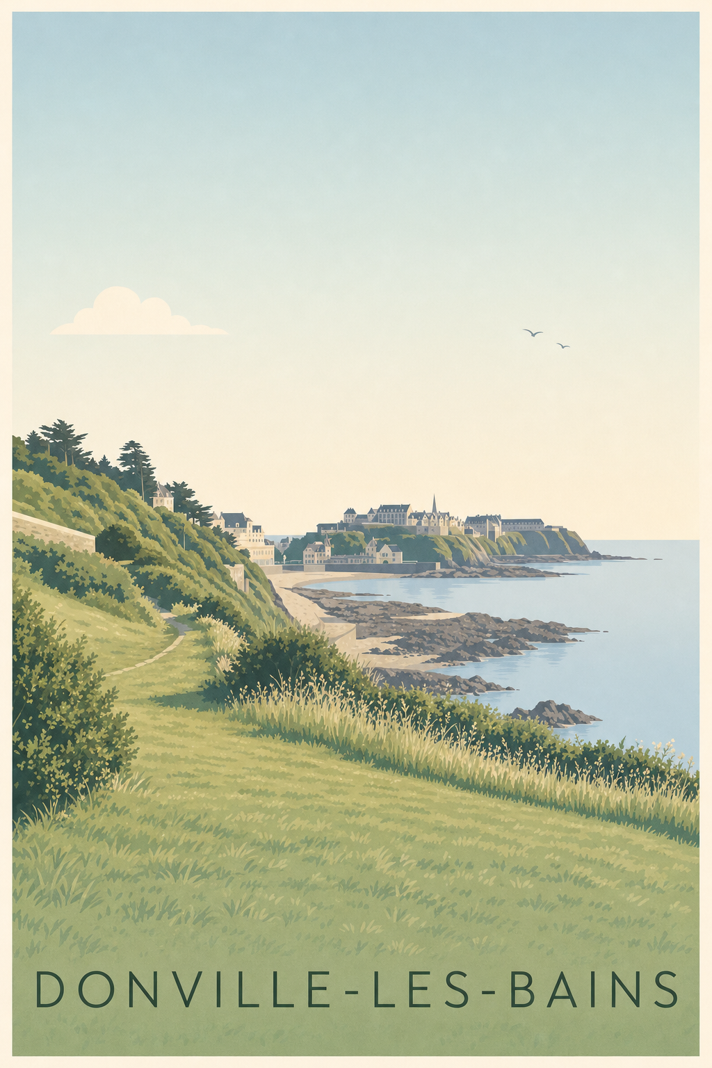 Affiche de Donville-les-Bains, sentier littoral