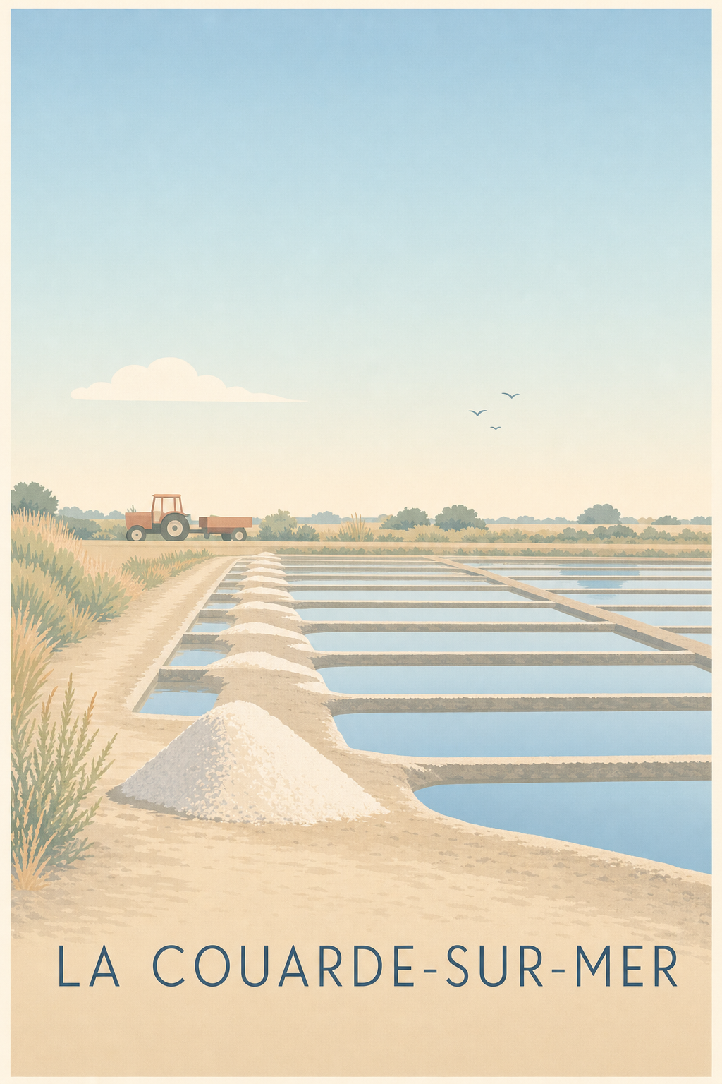 Affiche La Couarde-sur-Mer, poster marais salants