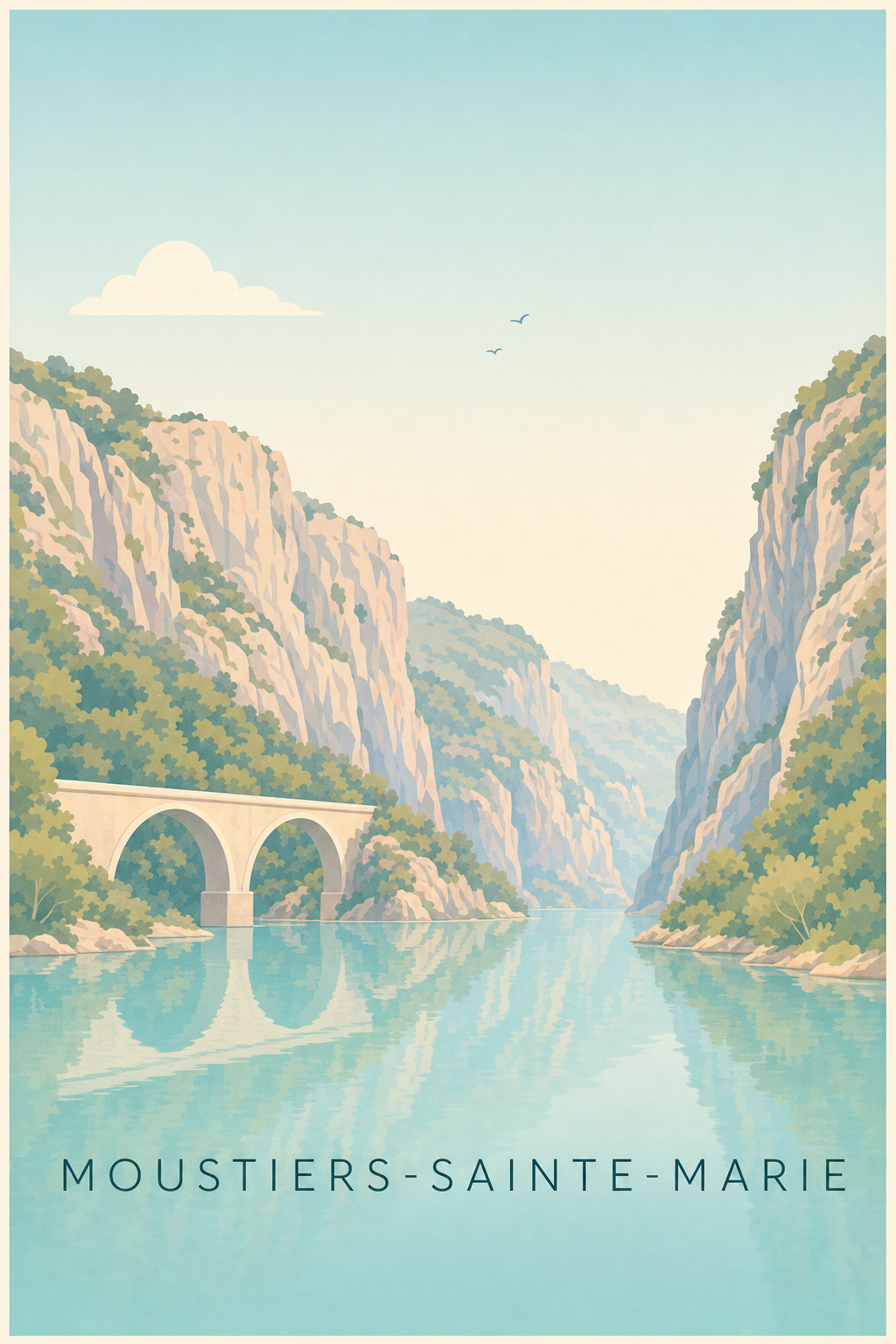 Affiche de Moustiers-Sainte-Marie, poster Gorges du Verdon