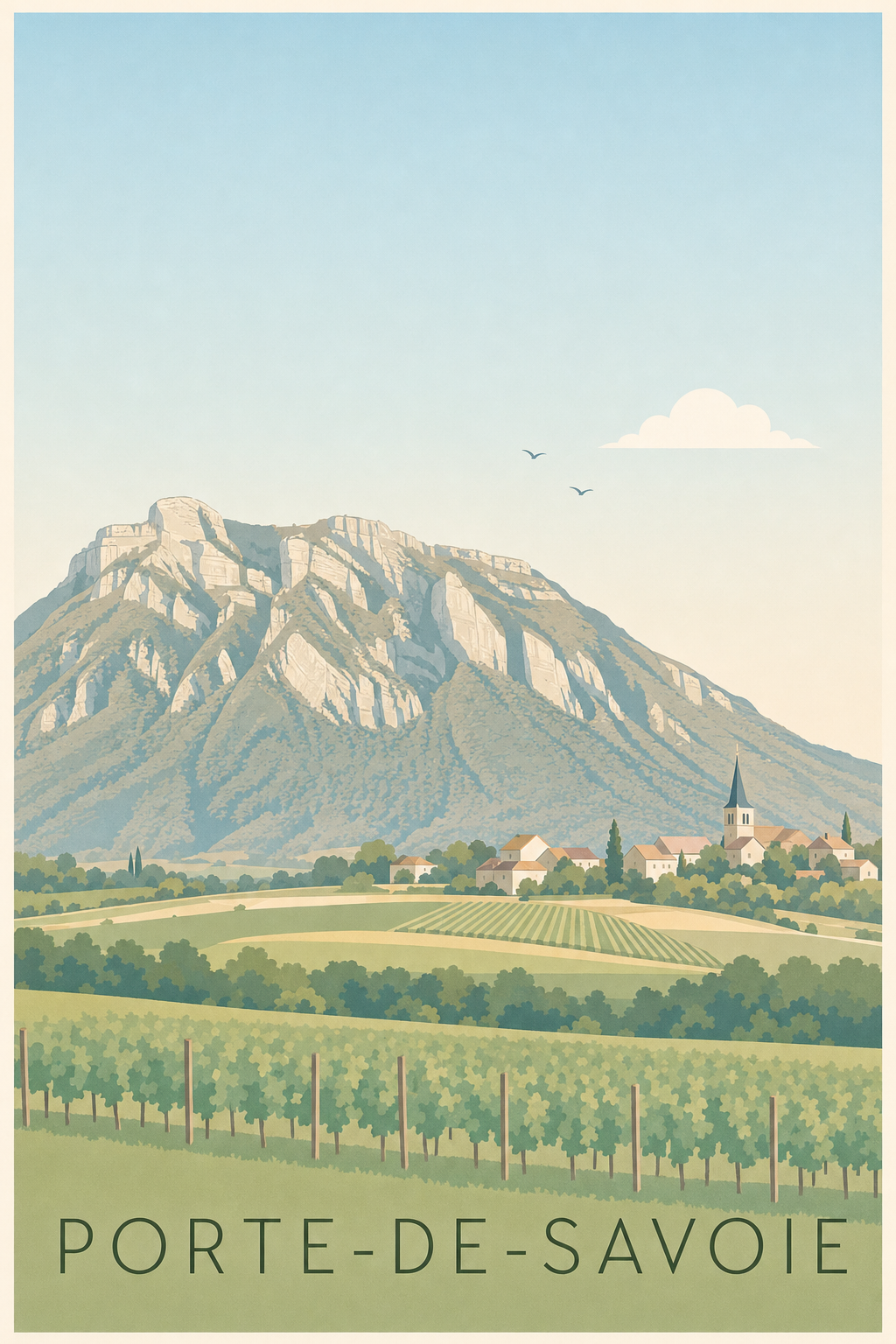 Affiche Porte-de-Savoie, poster massif du Granier