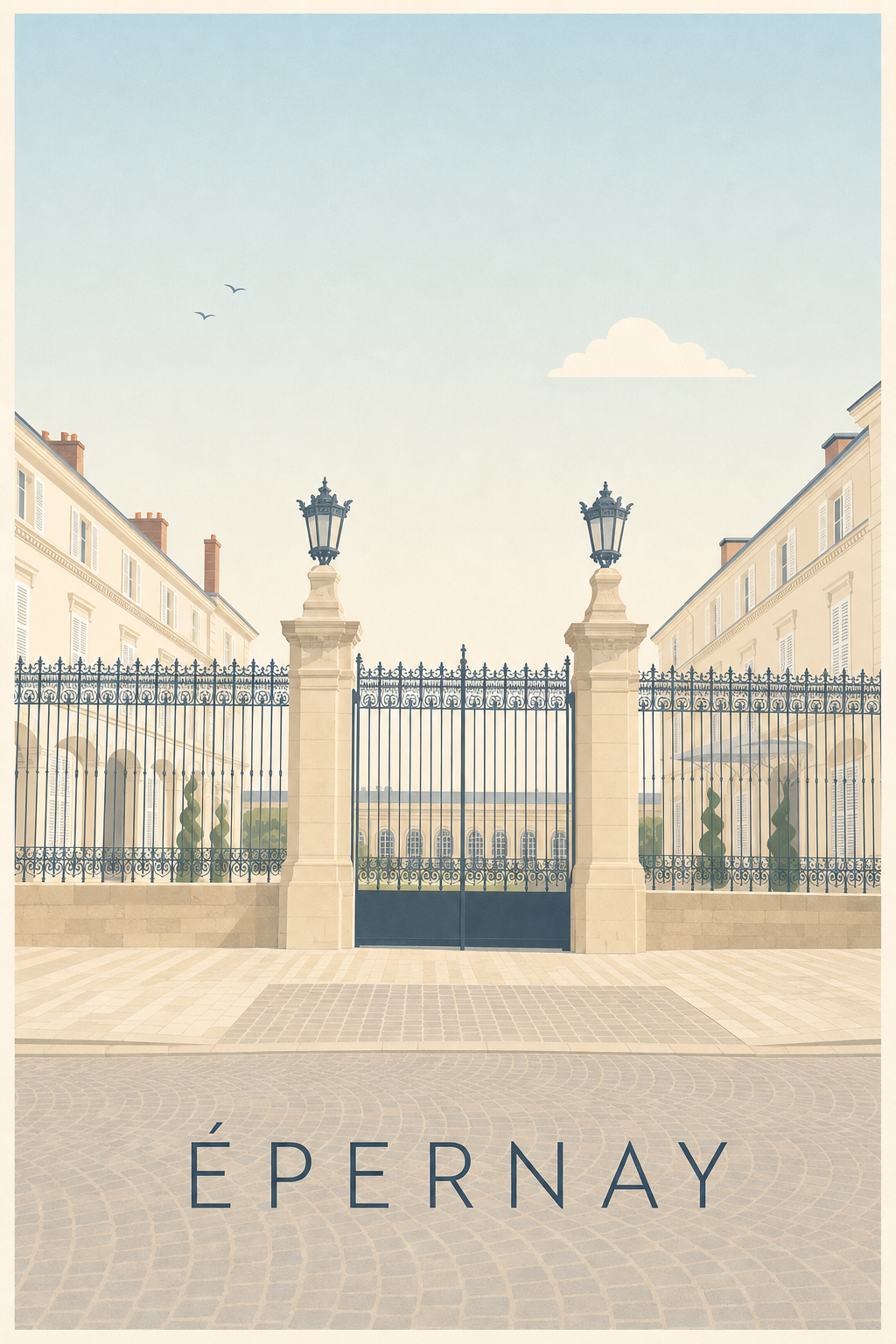 Affiche d'Épernay, poster grille de château