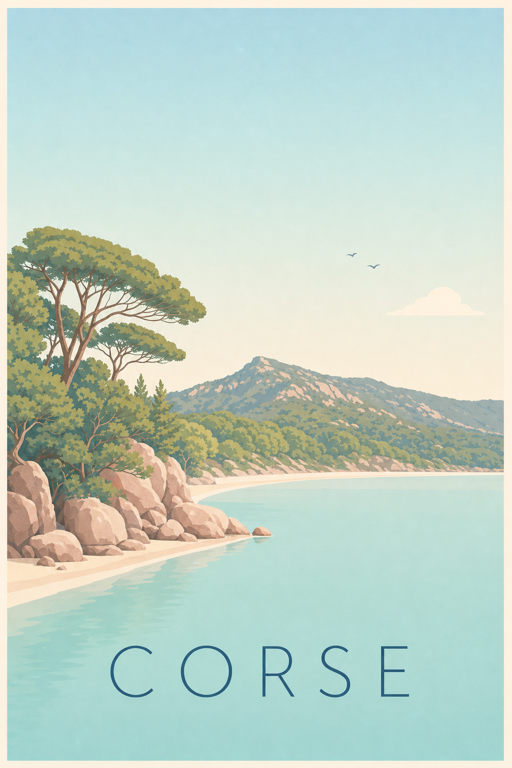 Affiche de Corse, poster paysage calme