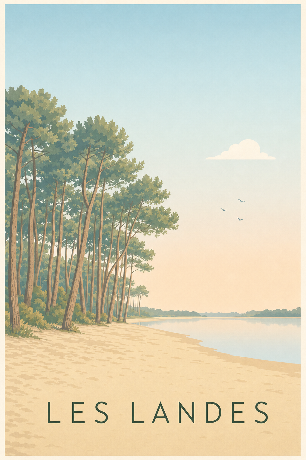 Affiche des Landes, poster courant d'Huchet