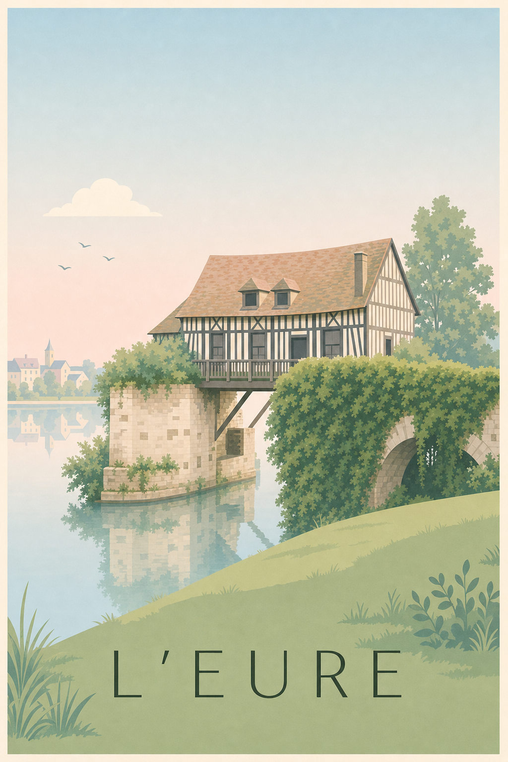 Affiche de l'Eure, poster pont japonais