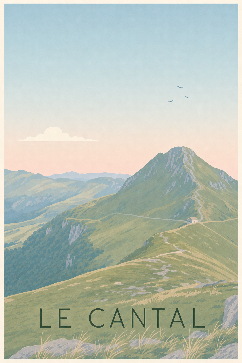 Affiche du Cantal, monts d'Auvergne
