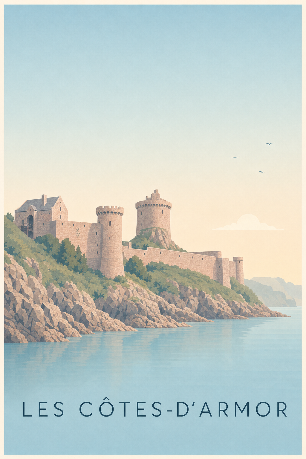 Affiche des Côtes-d'Armor, poster Fort La Latte