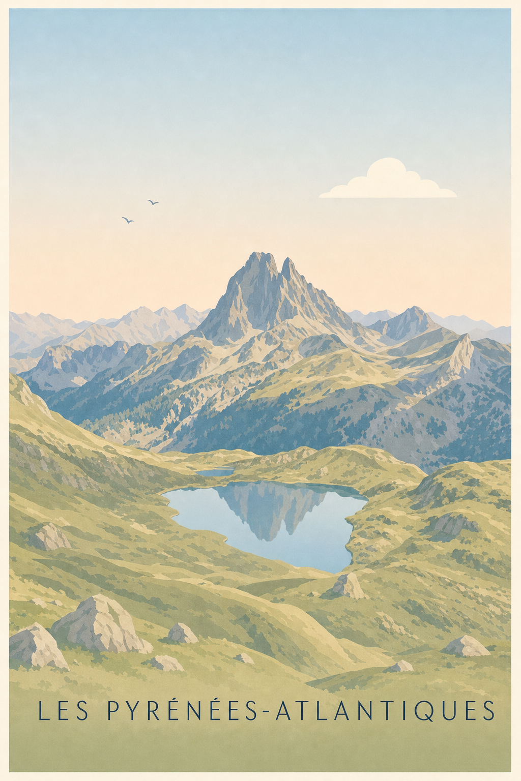 Affiche des Pyrénées-Atlantiques, poster du Rocher