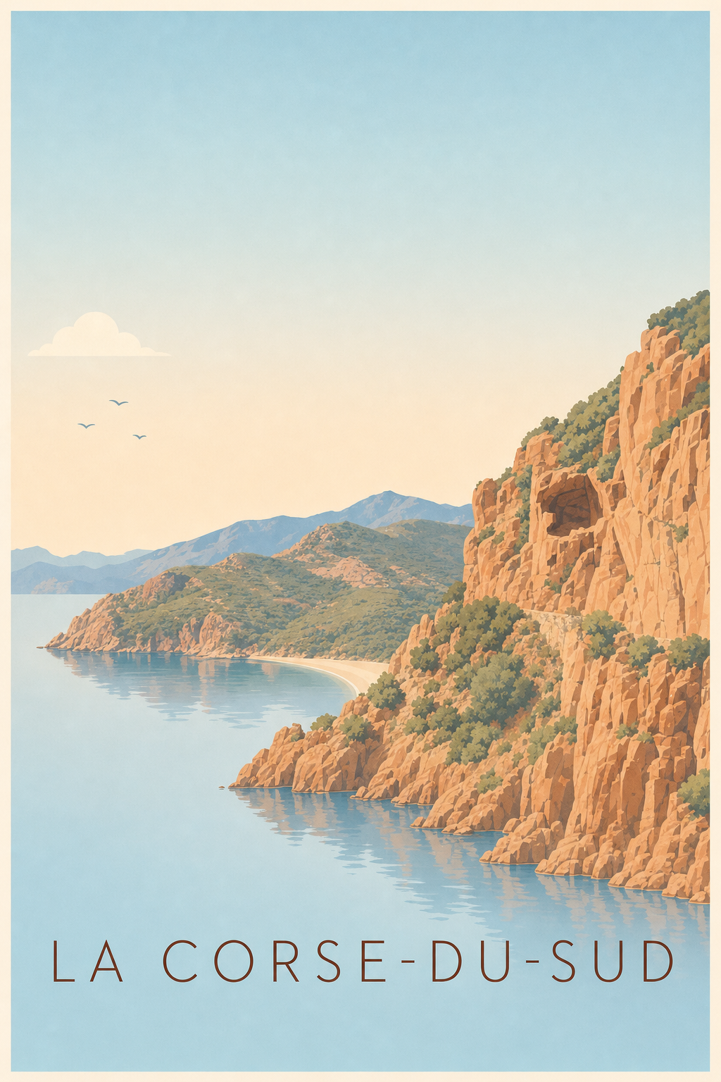 Affiche de Corse-du-Sud, poster calanques de Piana