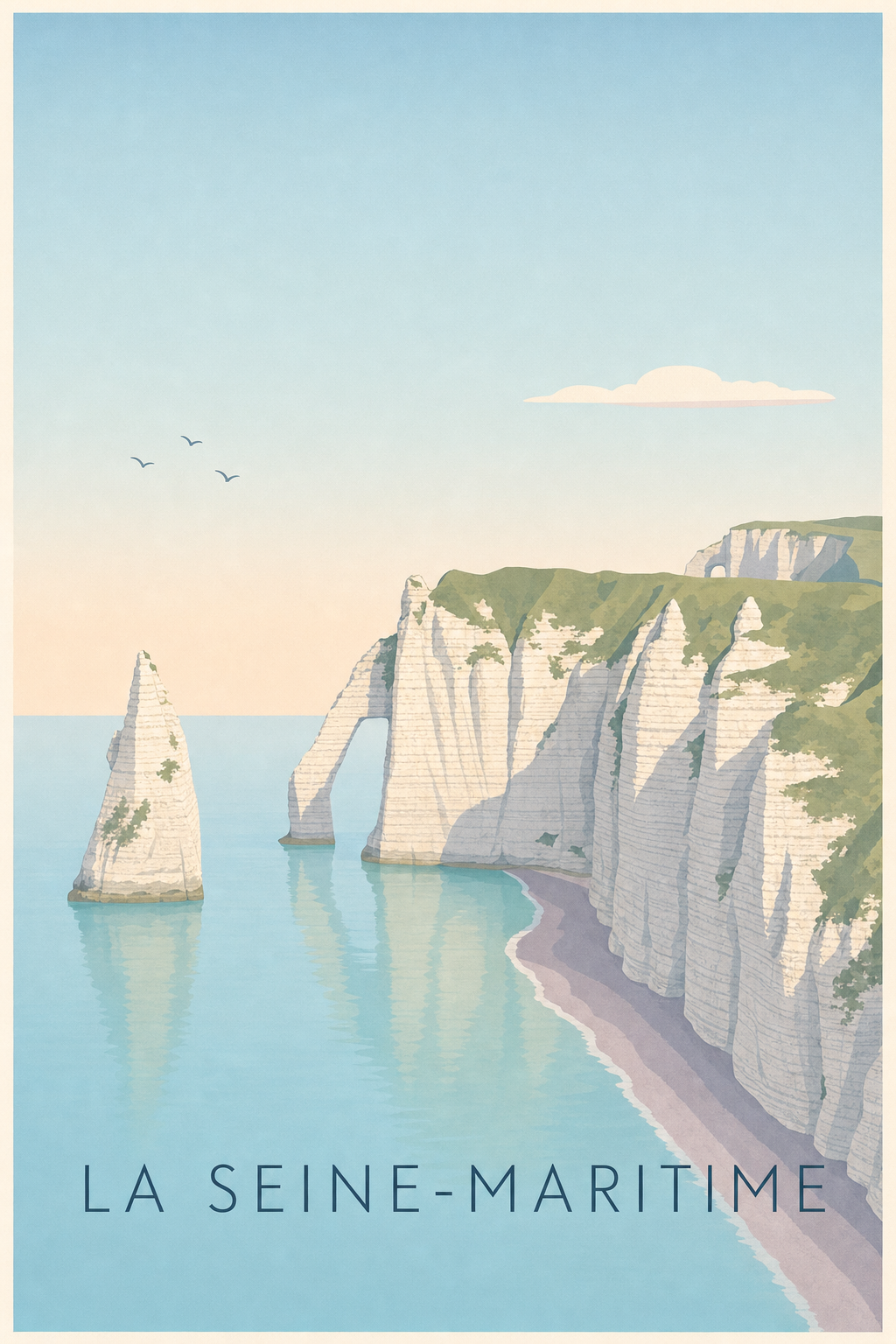 Affiche de la Seine-Maritime, poster les falaises