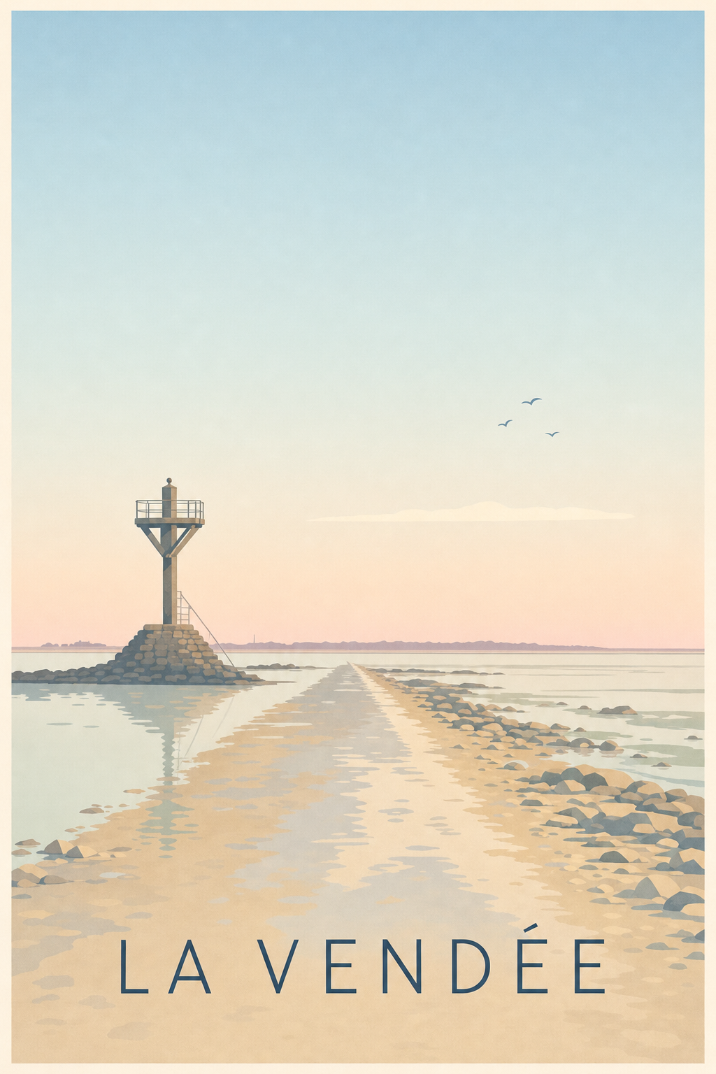 Affiche de la Vendée, poster Passage du Gois