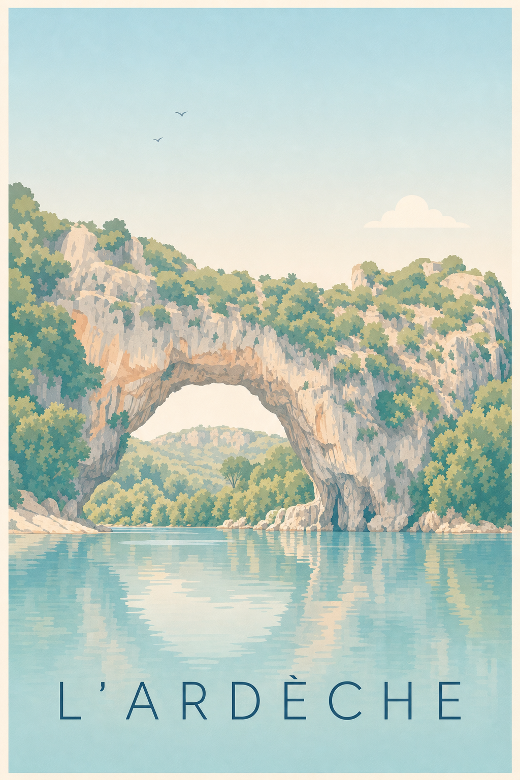 Affiche de l'Ardèche, poster Pont d'Arc