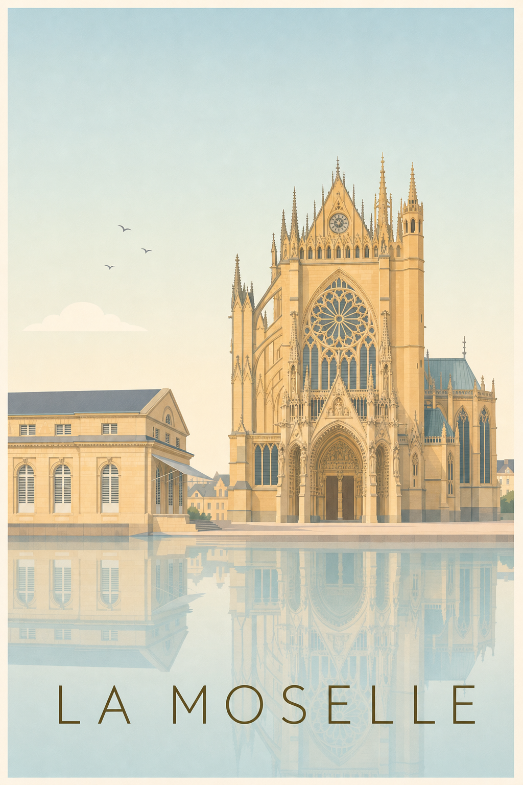 Affiche de la Moselle, poster cathédrale de Metz