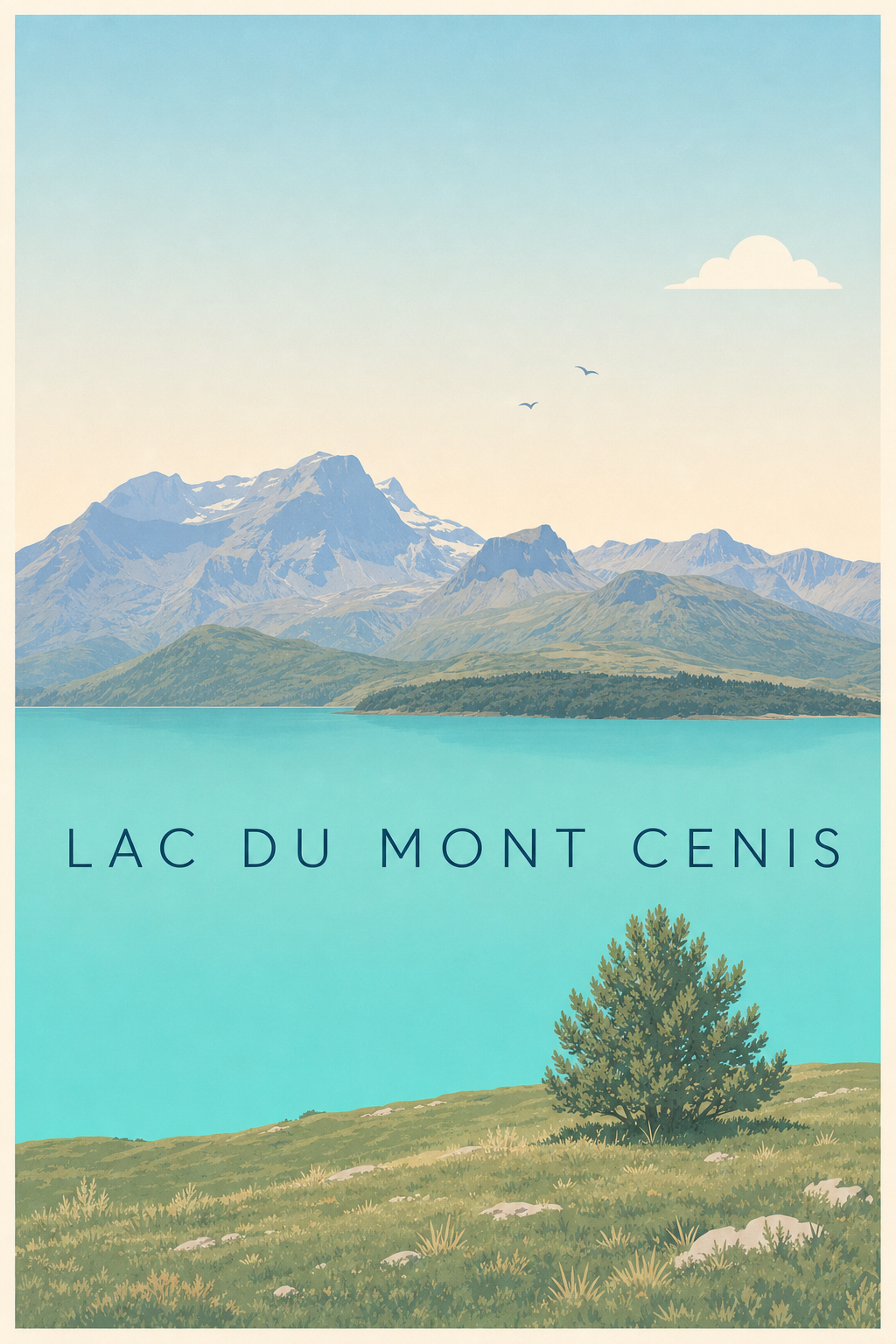 Affiche du Lac du Mont Cenis, poster calme