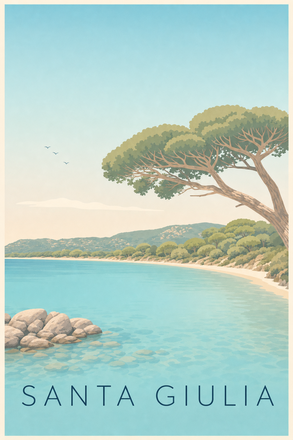 Affiche de Santa Giulia, poster pin parasol