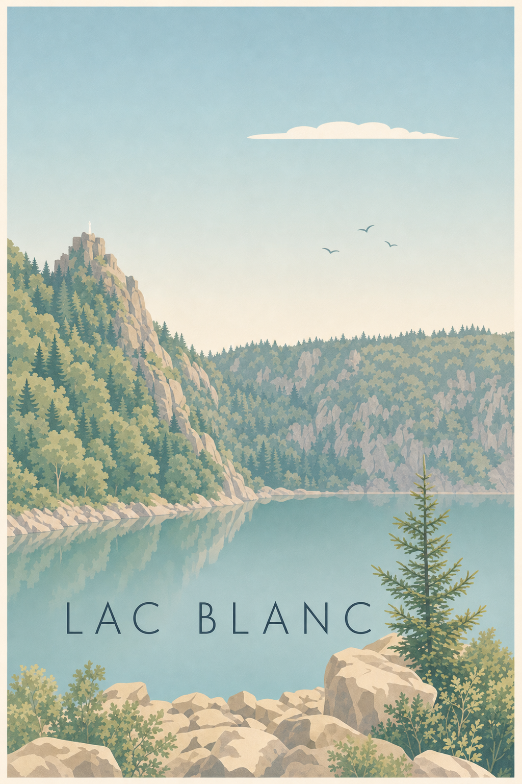 Affiche du Lac Blanc, poster paysage calme