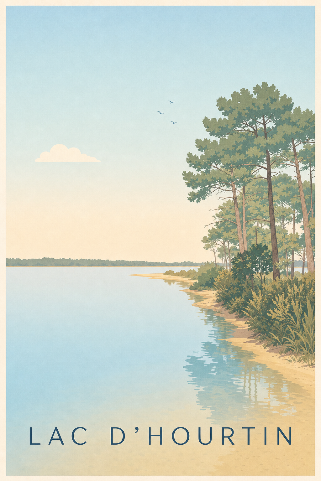 Affiche du lac d'Hourtin, poster phare de Richard