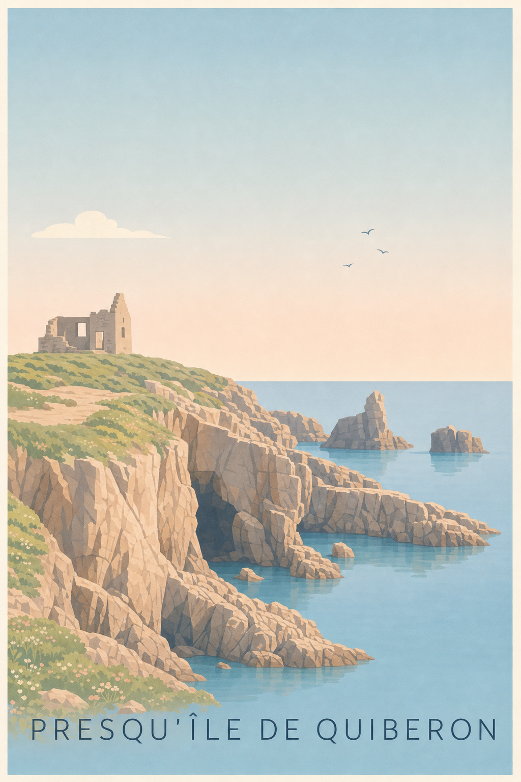 Affiche de la Presqu'île de Quiberon, poster Château Turpault